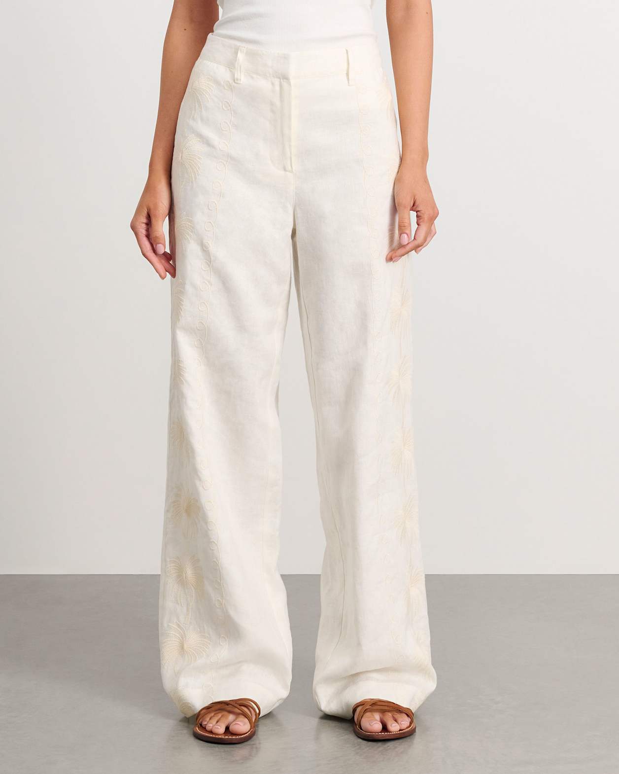 Rhi Linen Palm Pant in MILK