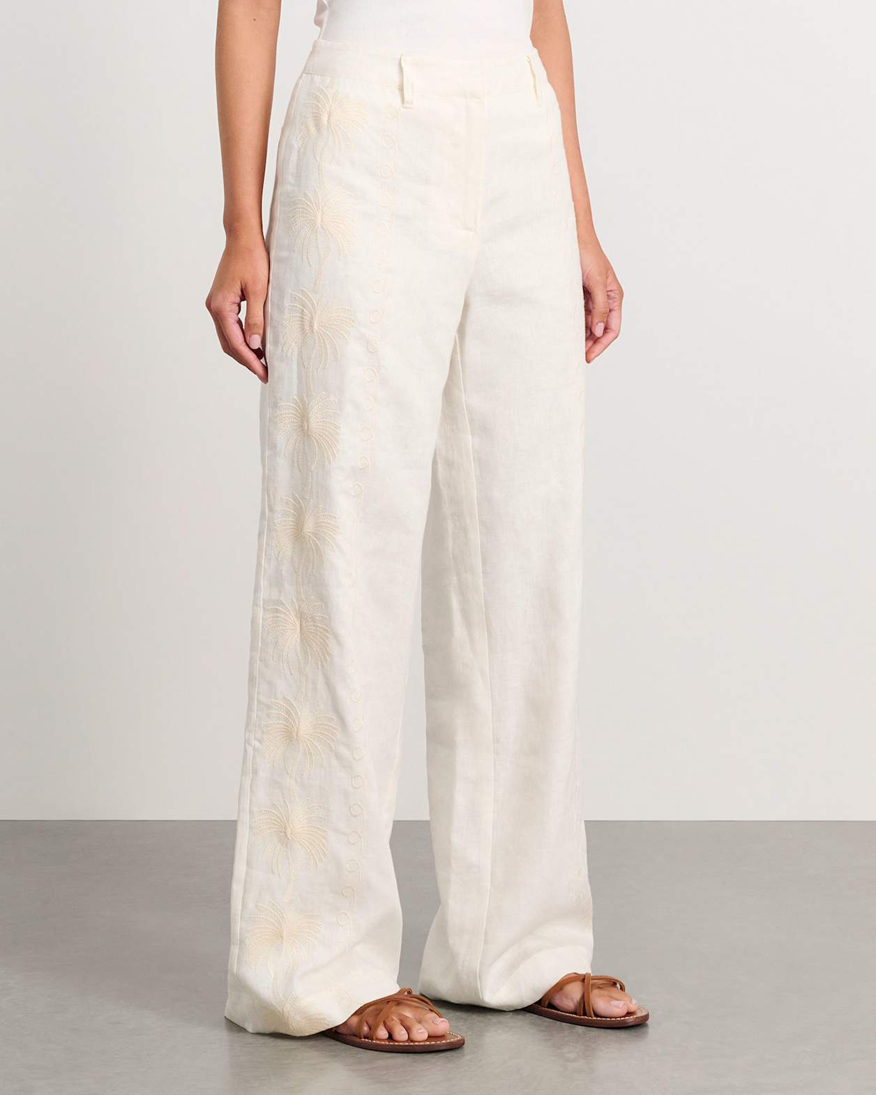 Rhi Linen Palm Pant in MILK