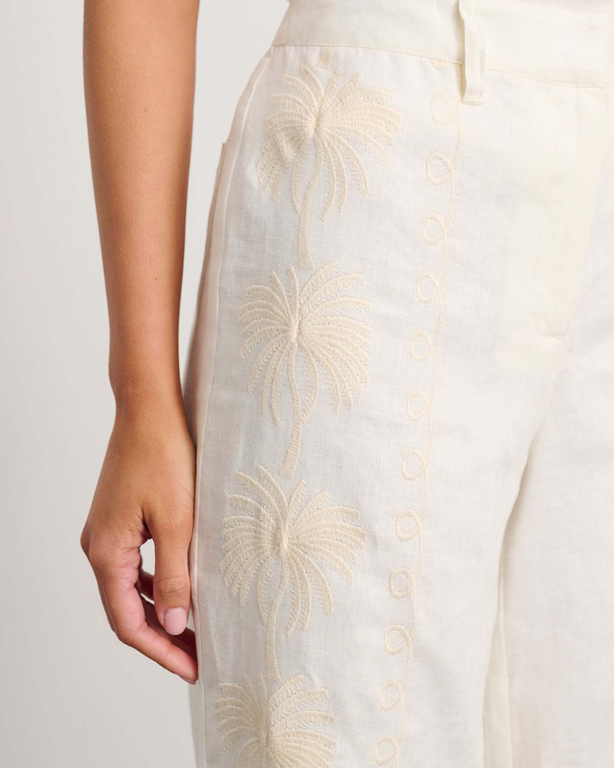 Rhi Linen Palm Pant in MILK