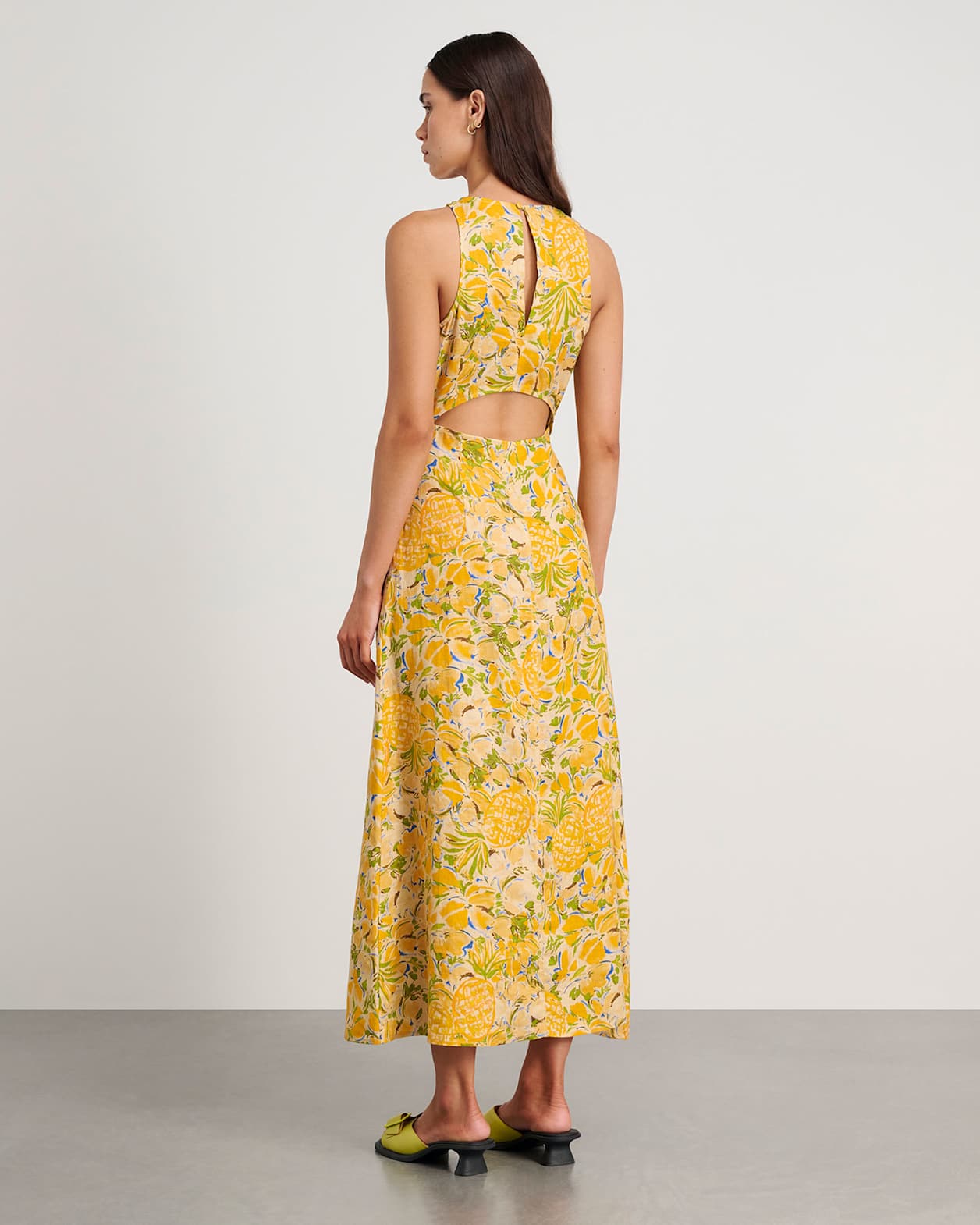Merenda Linen Colada Dress in GOLD