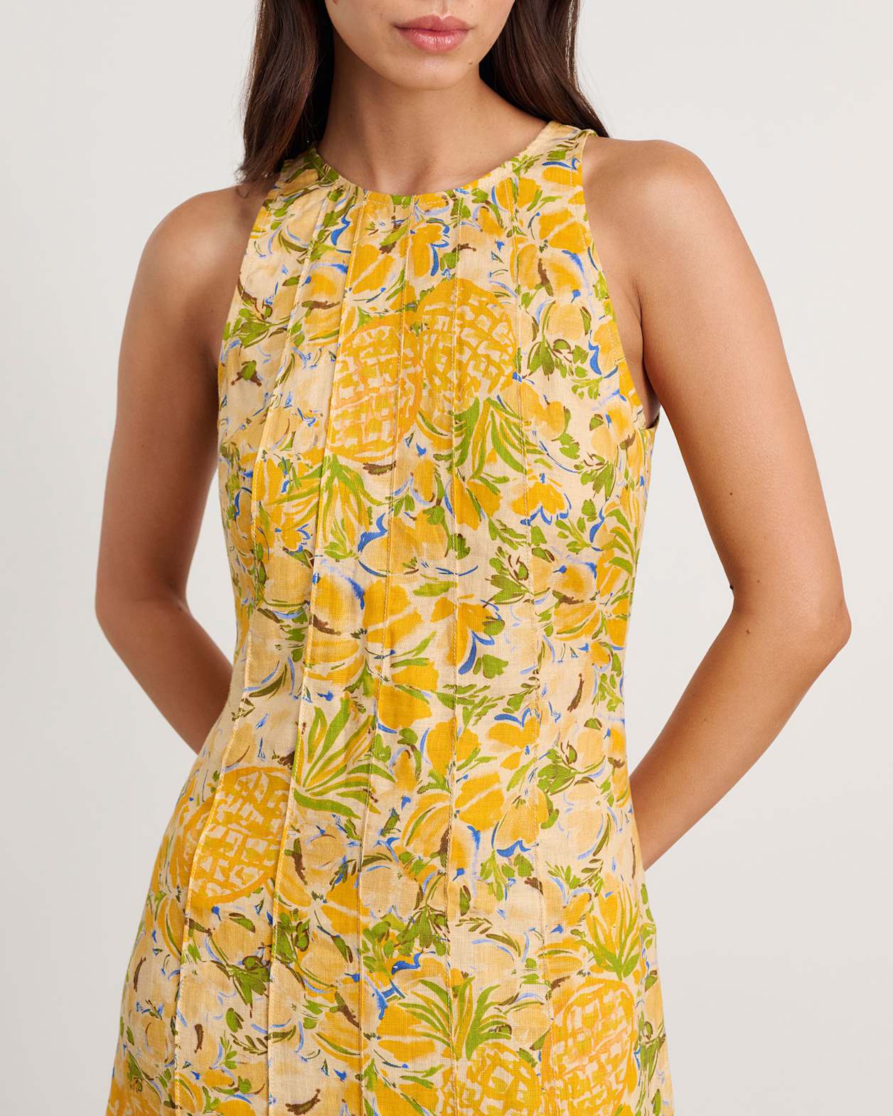 Merenda Linen Colada Dress in GOLD