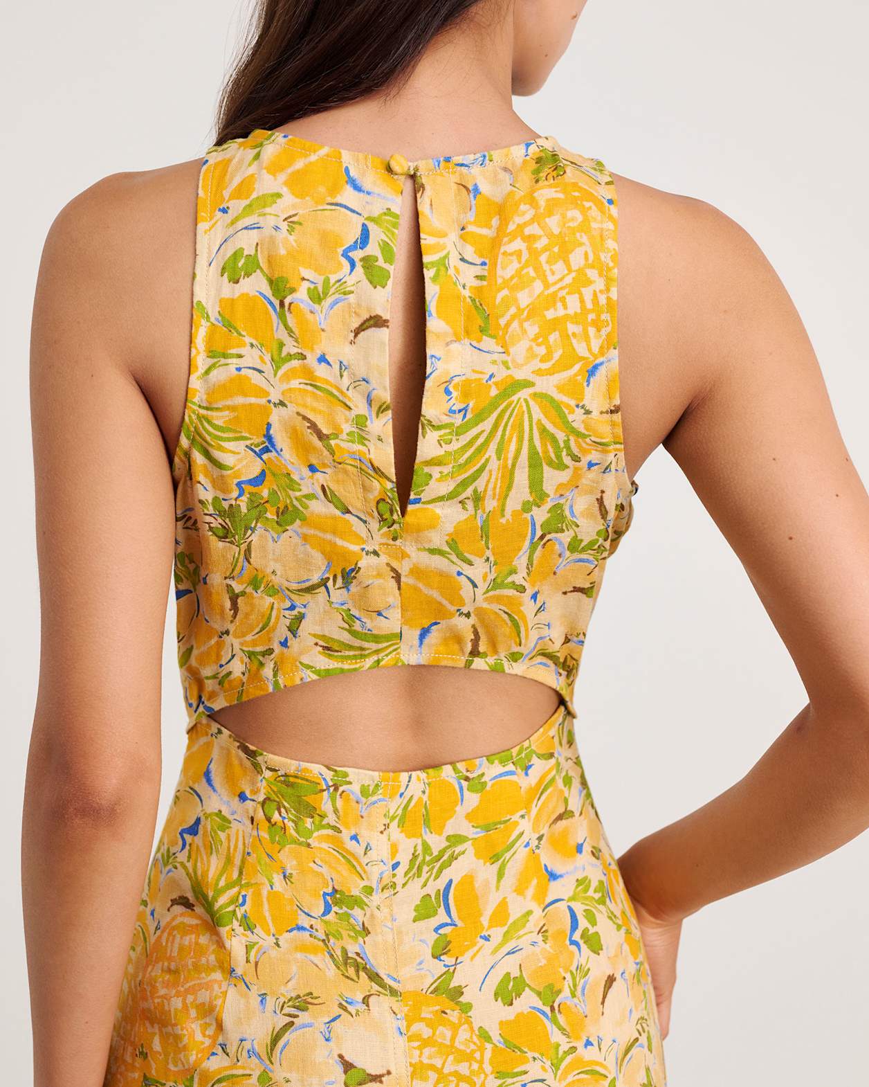 Merenda Linen Colada Dress in GOLD