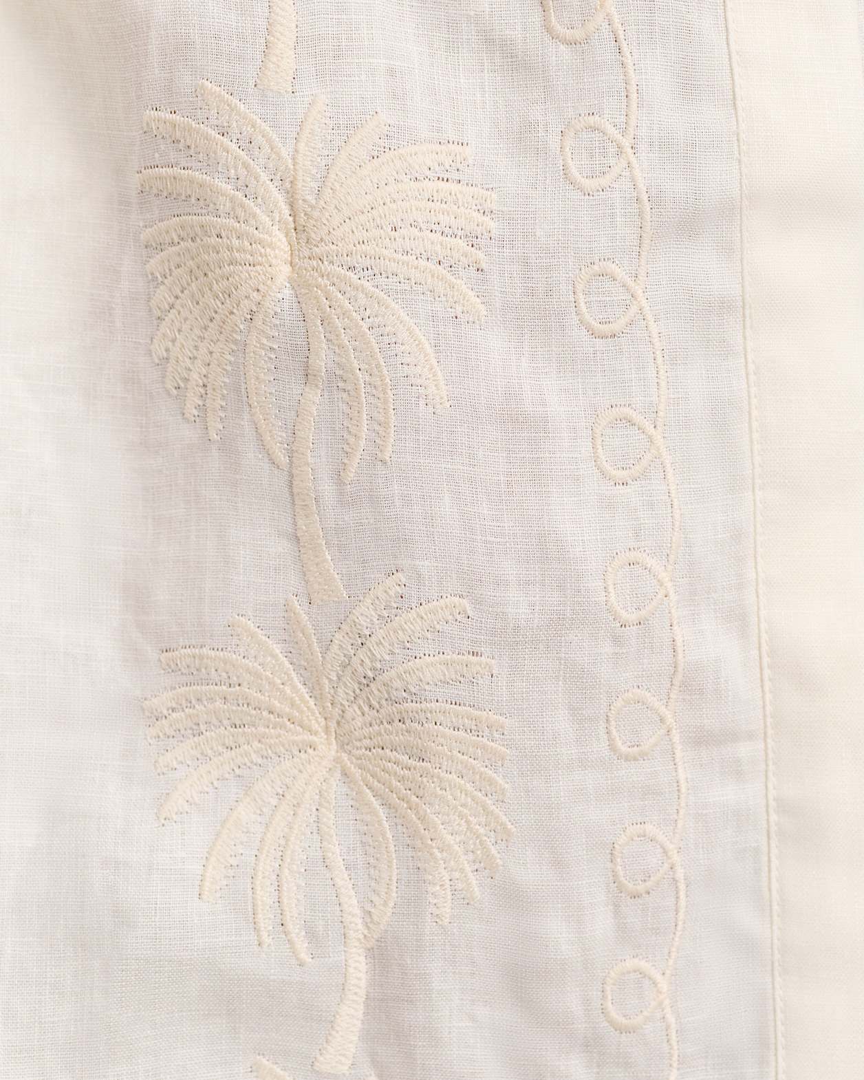 Aimee Linen Palm Dress in MILK