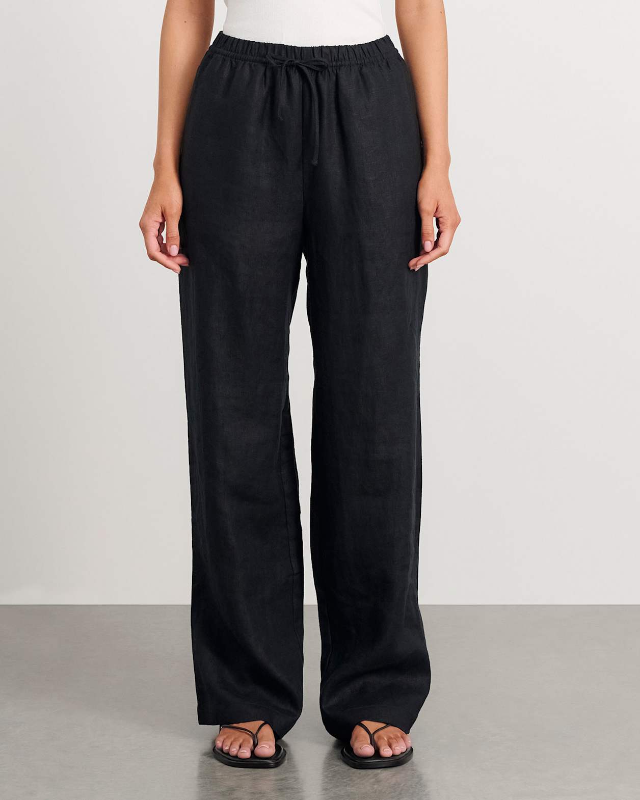 Ivy Linen Pant in BLACK
