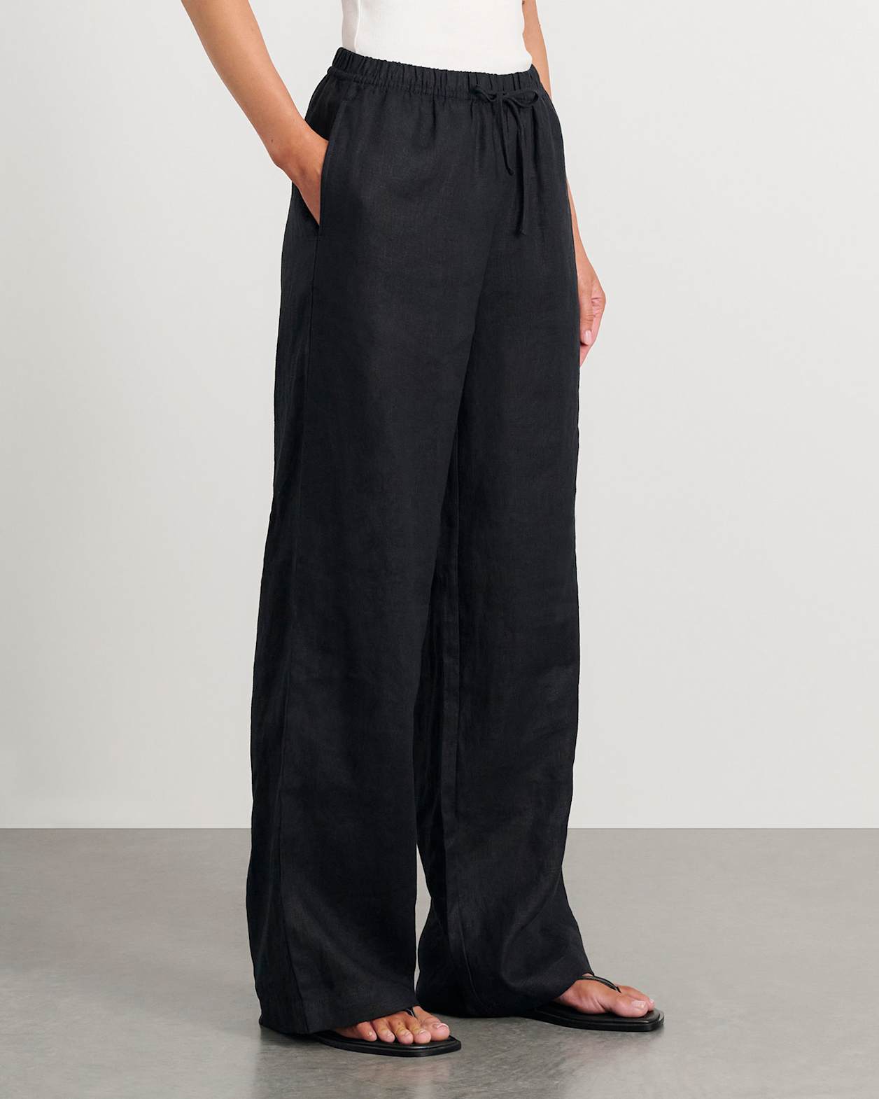 Ivy Linen Pant in BLACK