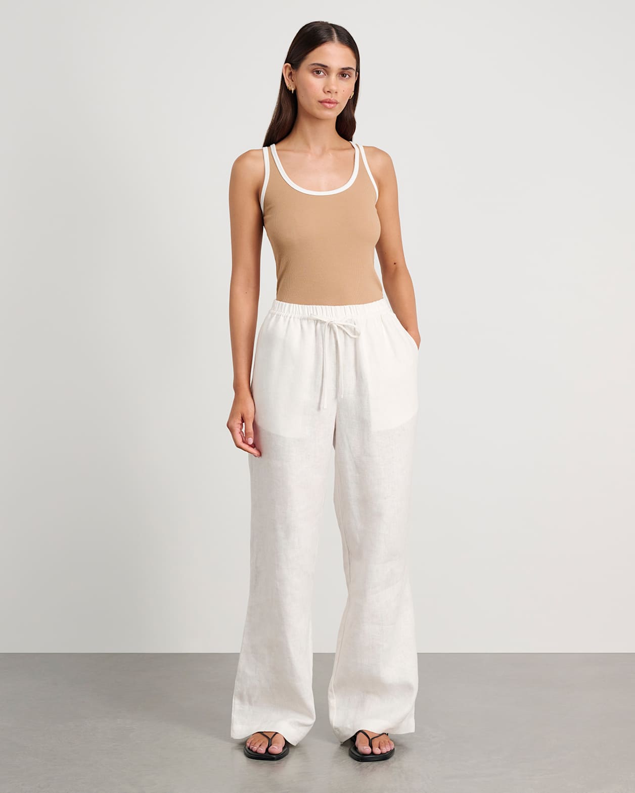 Ivy Linen Pant in WHITE