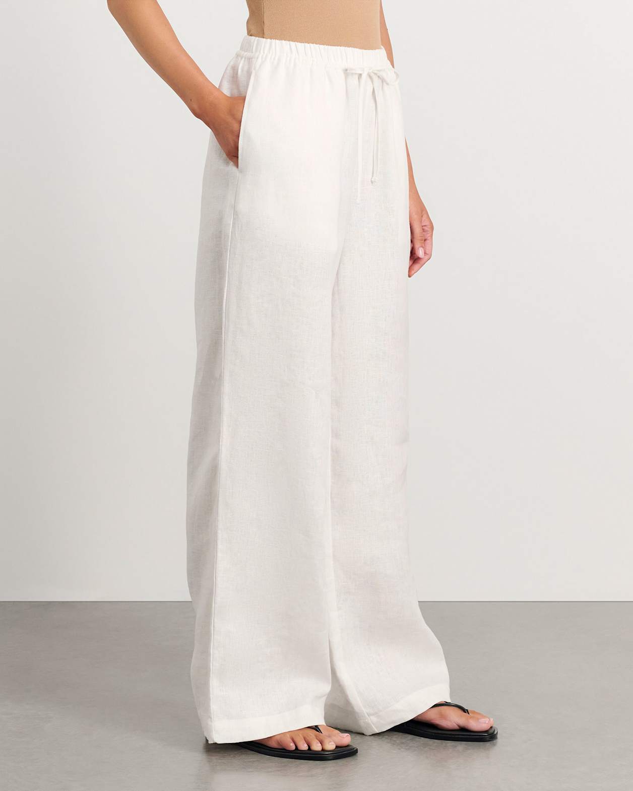 Ivy Linen Pant in WHITE
