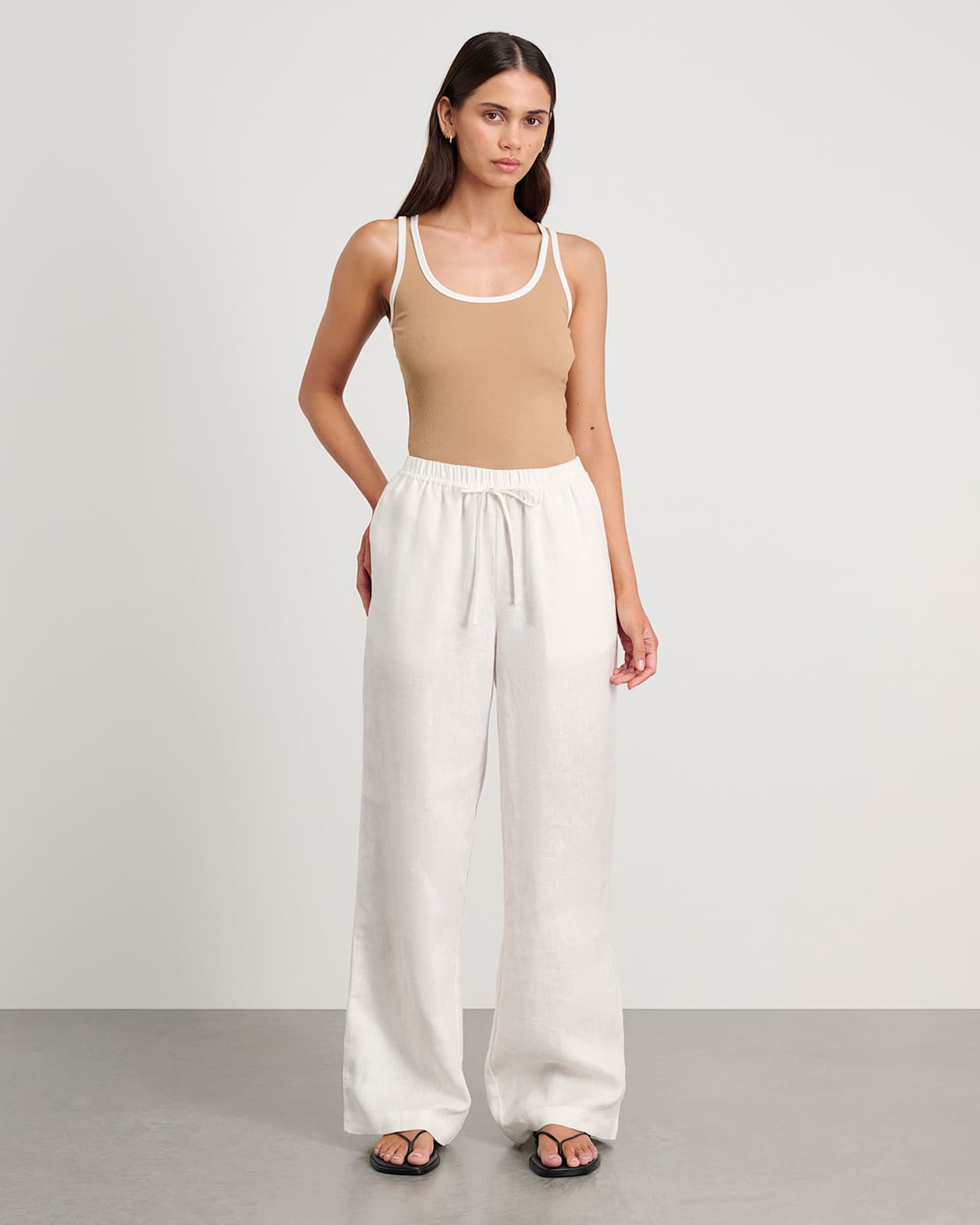 Ivy Linen Pant in WHITE