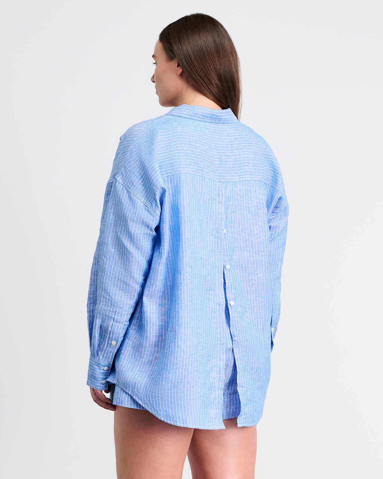 Winona Stripe Shirt in WHITE/AZURE