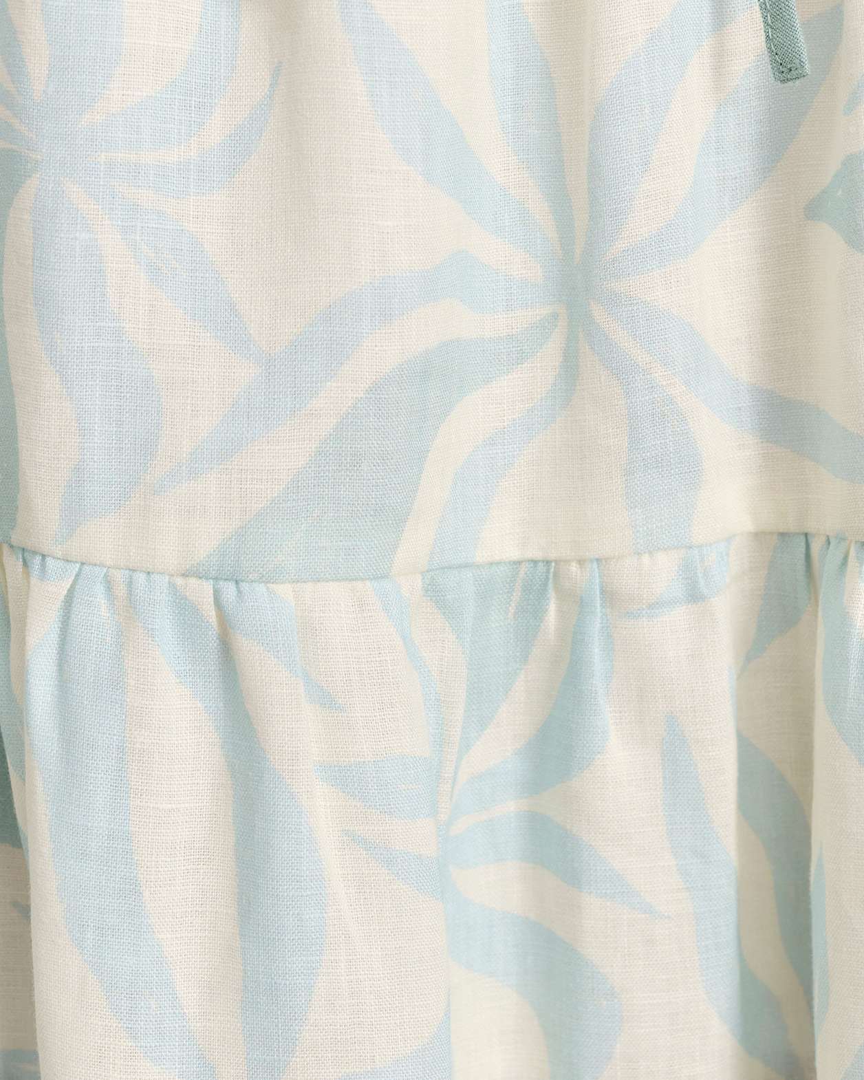 Hallie Linen Palma Maxi Skirt in MINT/IVORY