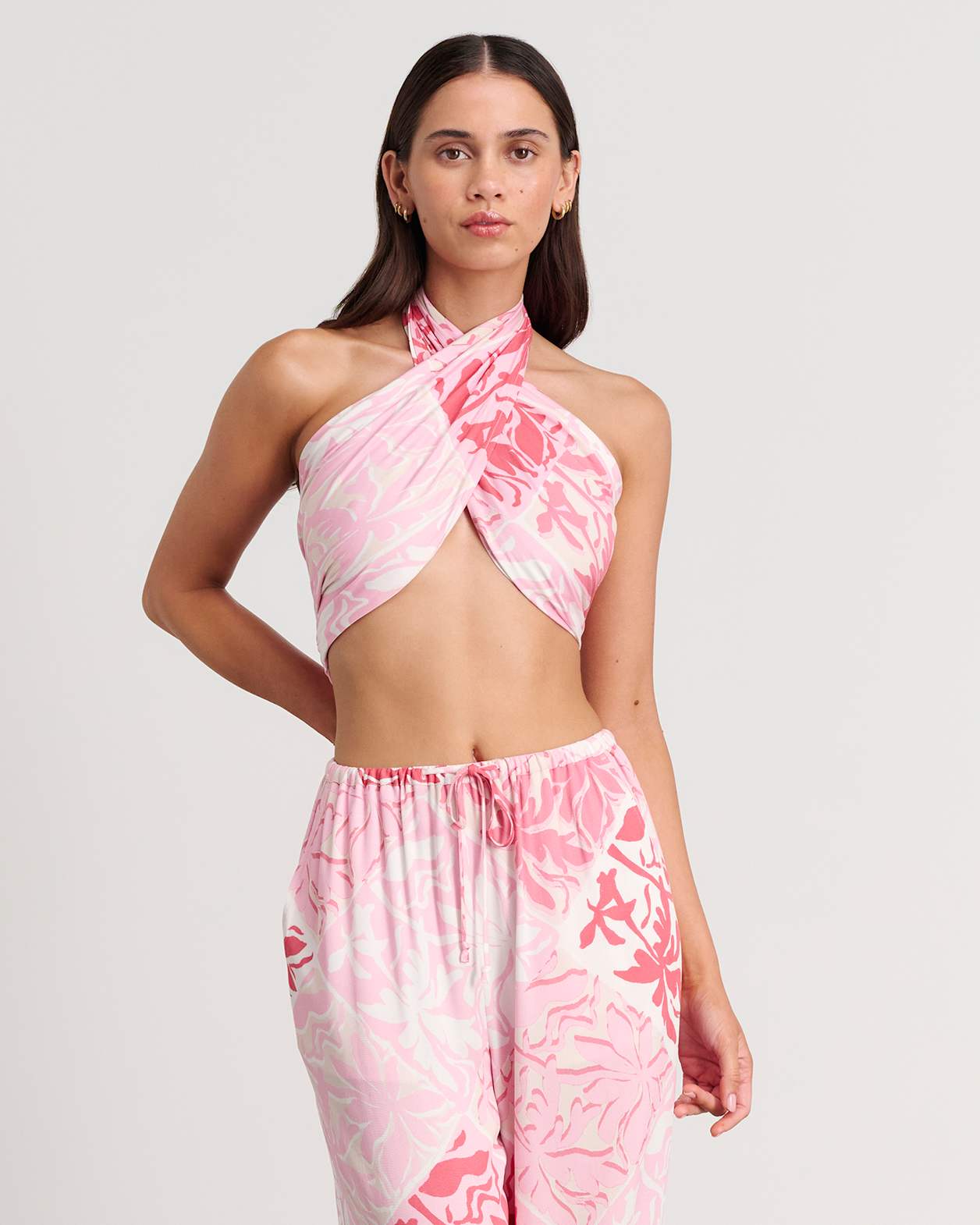 Brandi Calypso Scarf Top in PINK MULTI