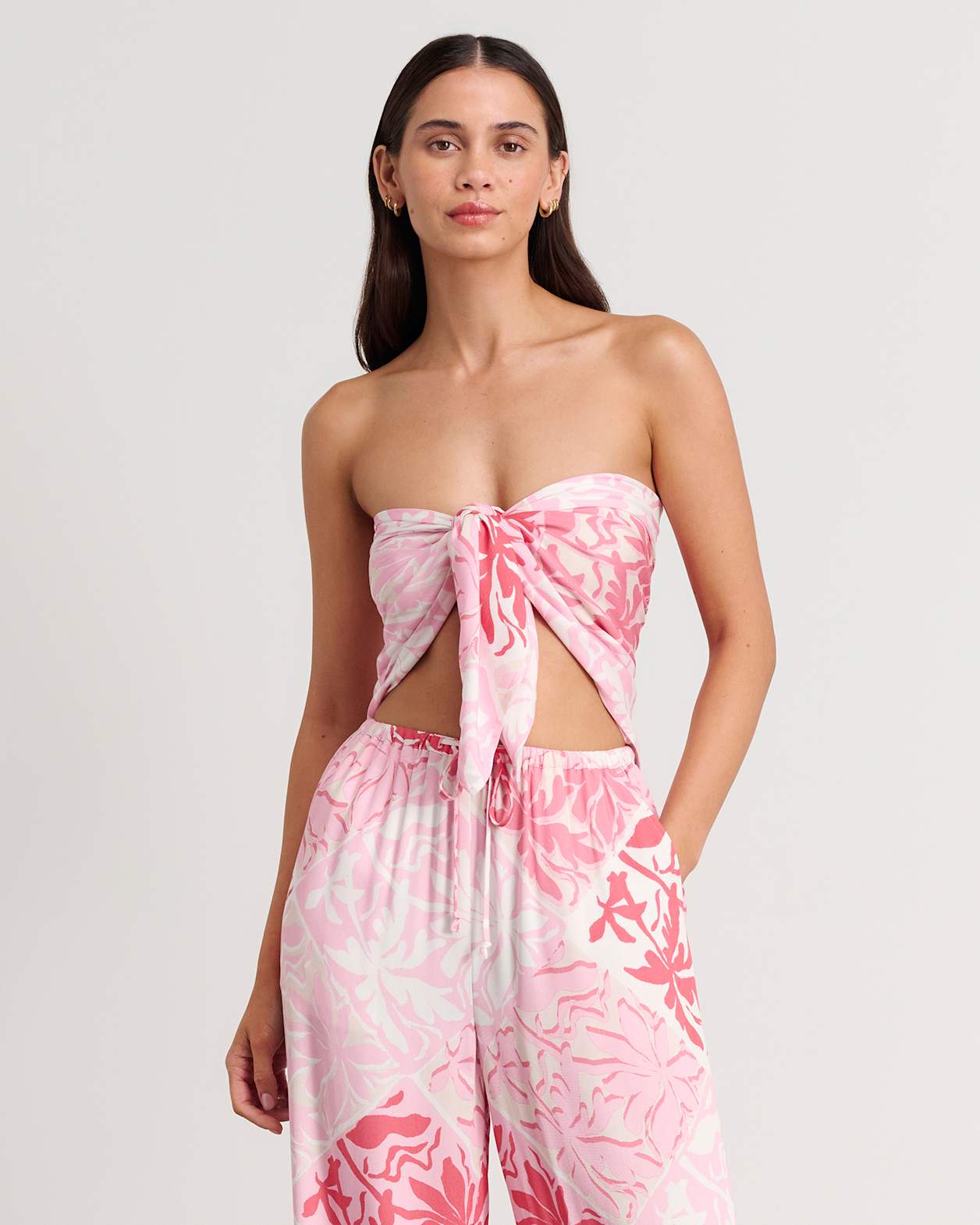 Brandi Calypso Scarf Top in PINK MULTI