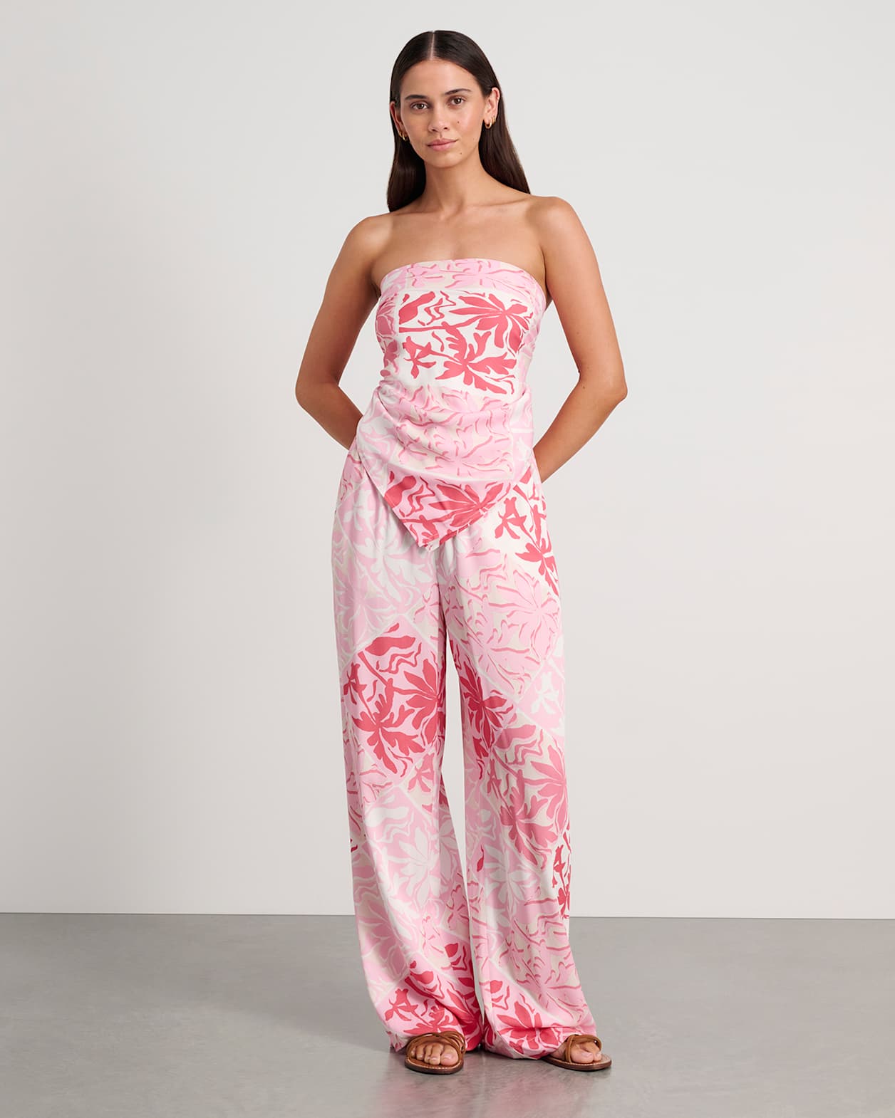 Brandi Calypso Scarf Top in PINK MULTI