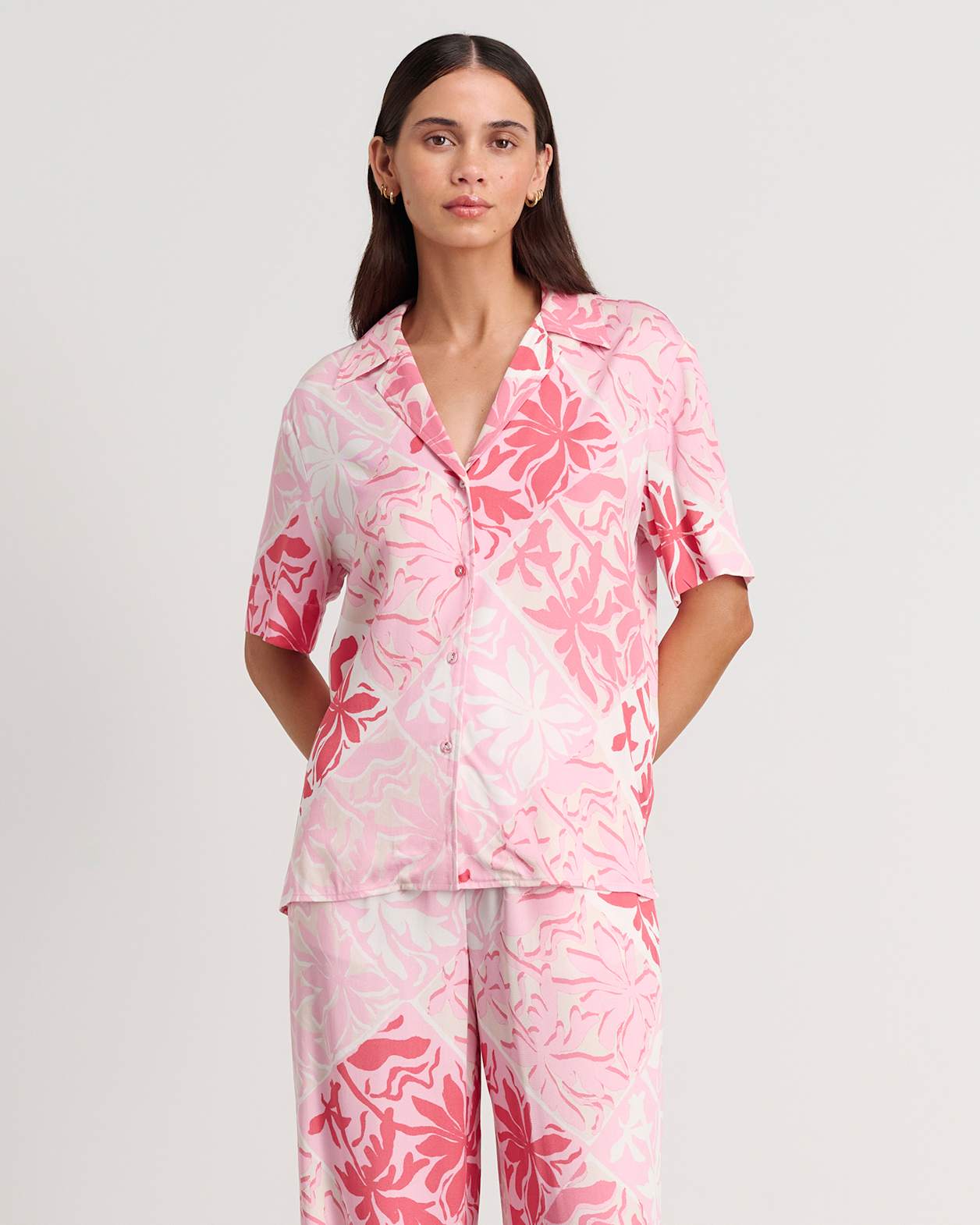 Izzie Calypso Resort Shirt in PINK MULTI