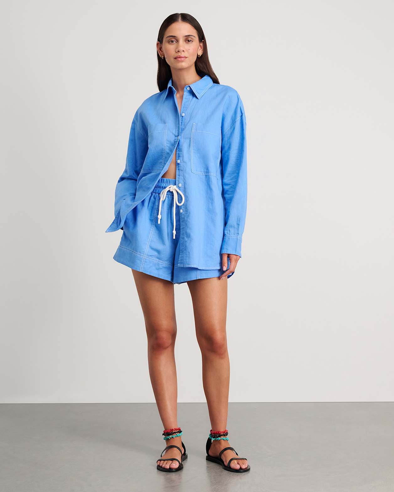 Cindy Oversized Shirt in AZURE