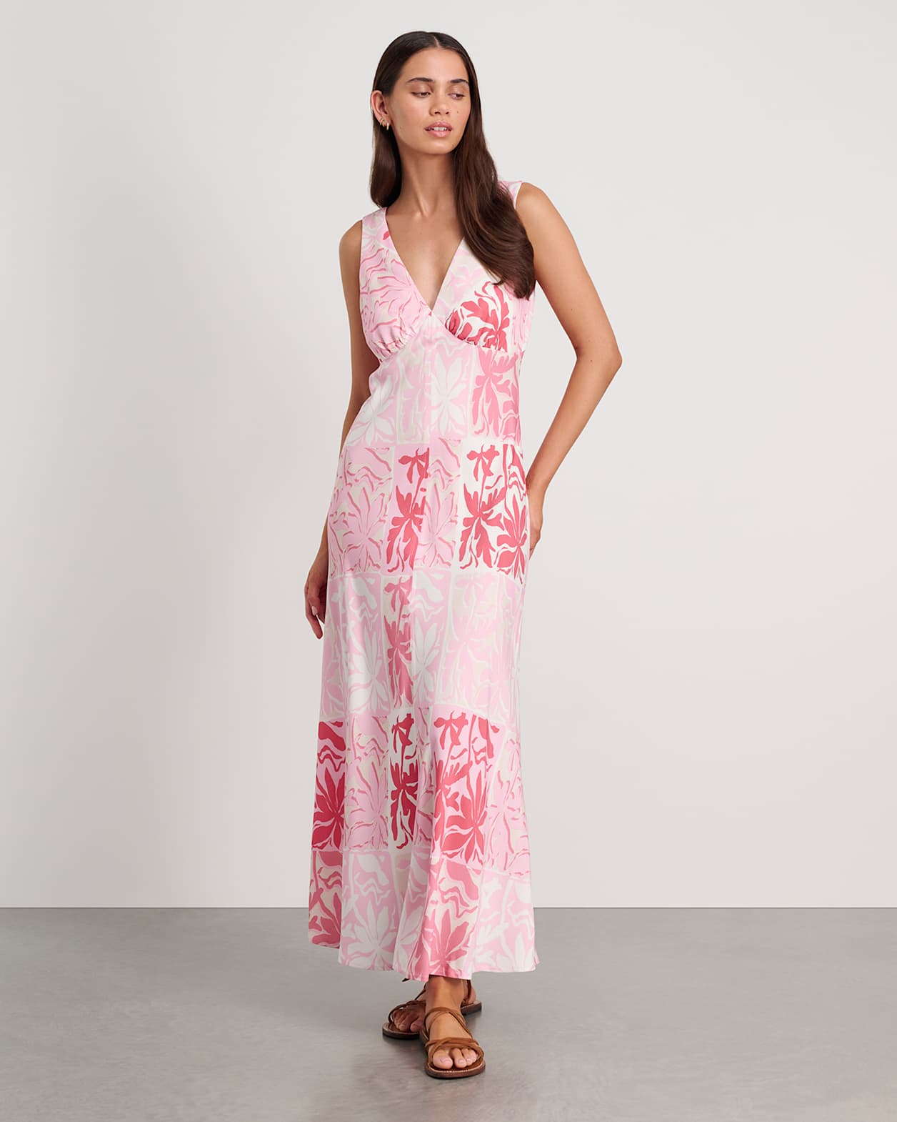 Katie Calypso Maxi Dress in PINK MULTI