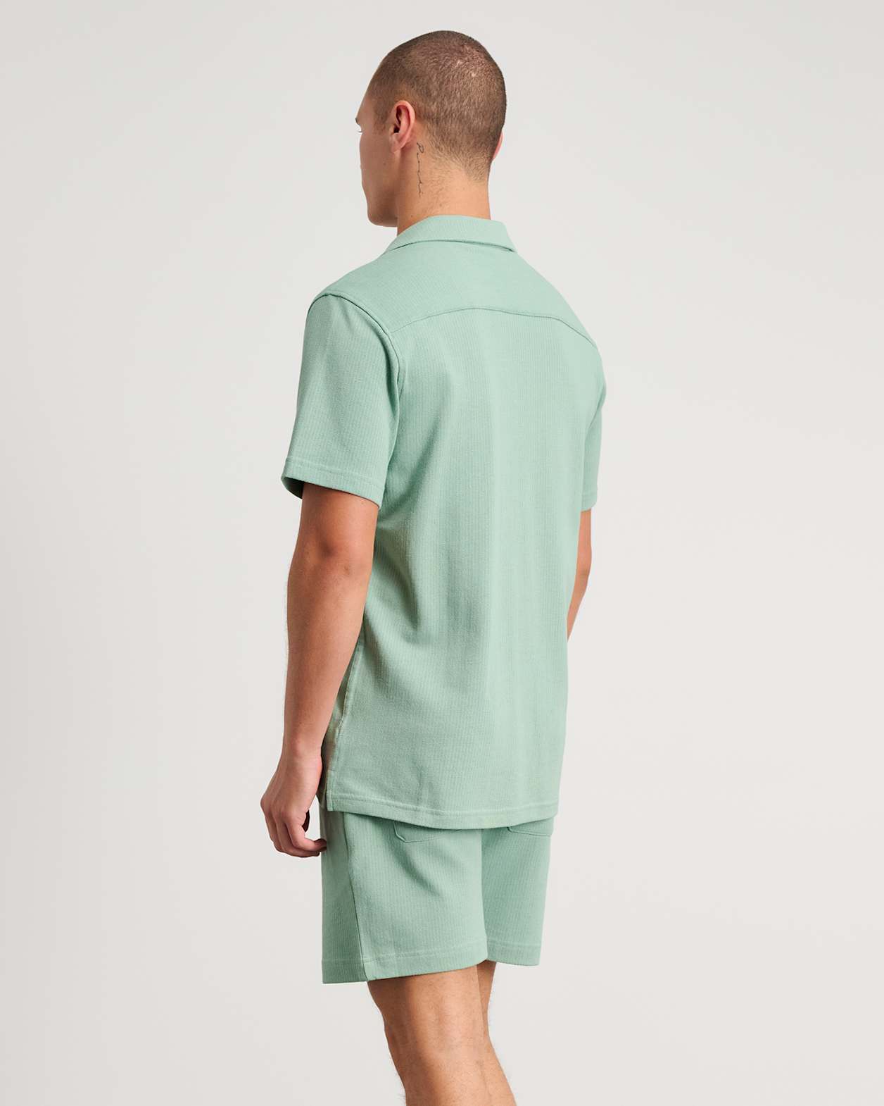 Francis Knitted Cotton Shirt in MOSS