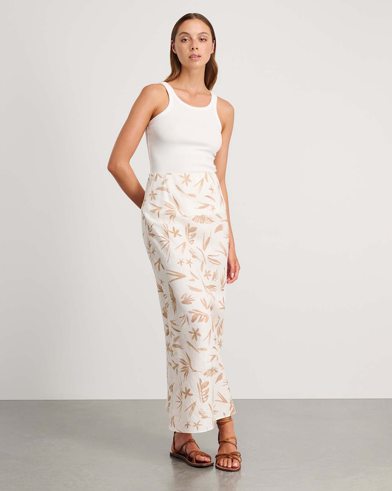 Flora Maxi Skirt in NATURAL