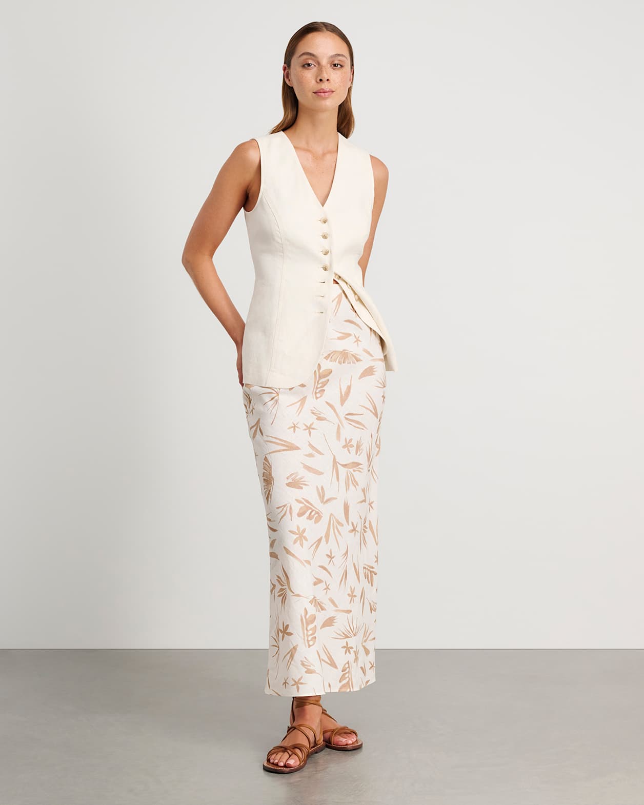 Flora Maxi Skirt in NATURAL