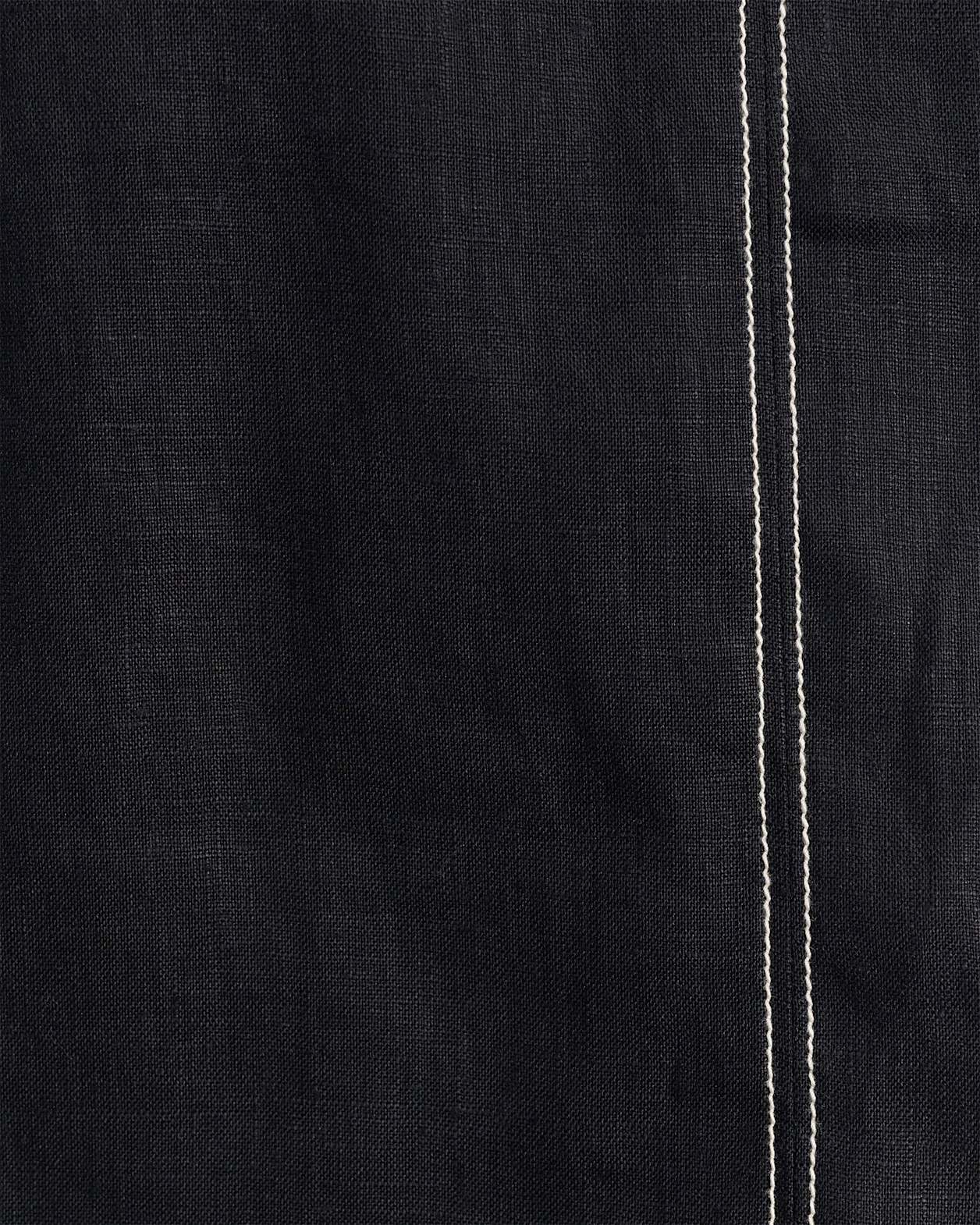 Ann Linen Open Back Top in BLACK