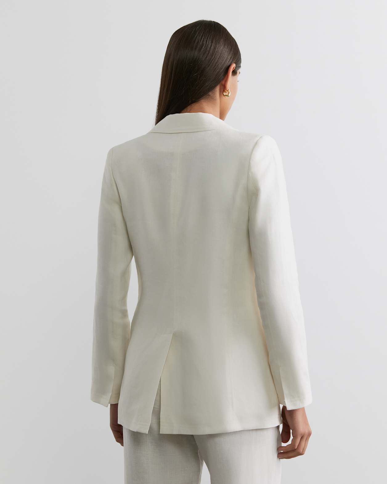 Kayla Linen Blazer in MILK