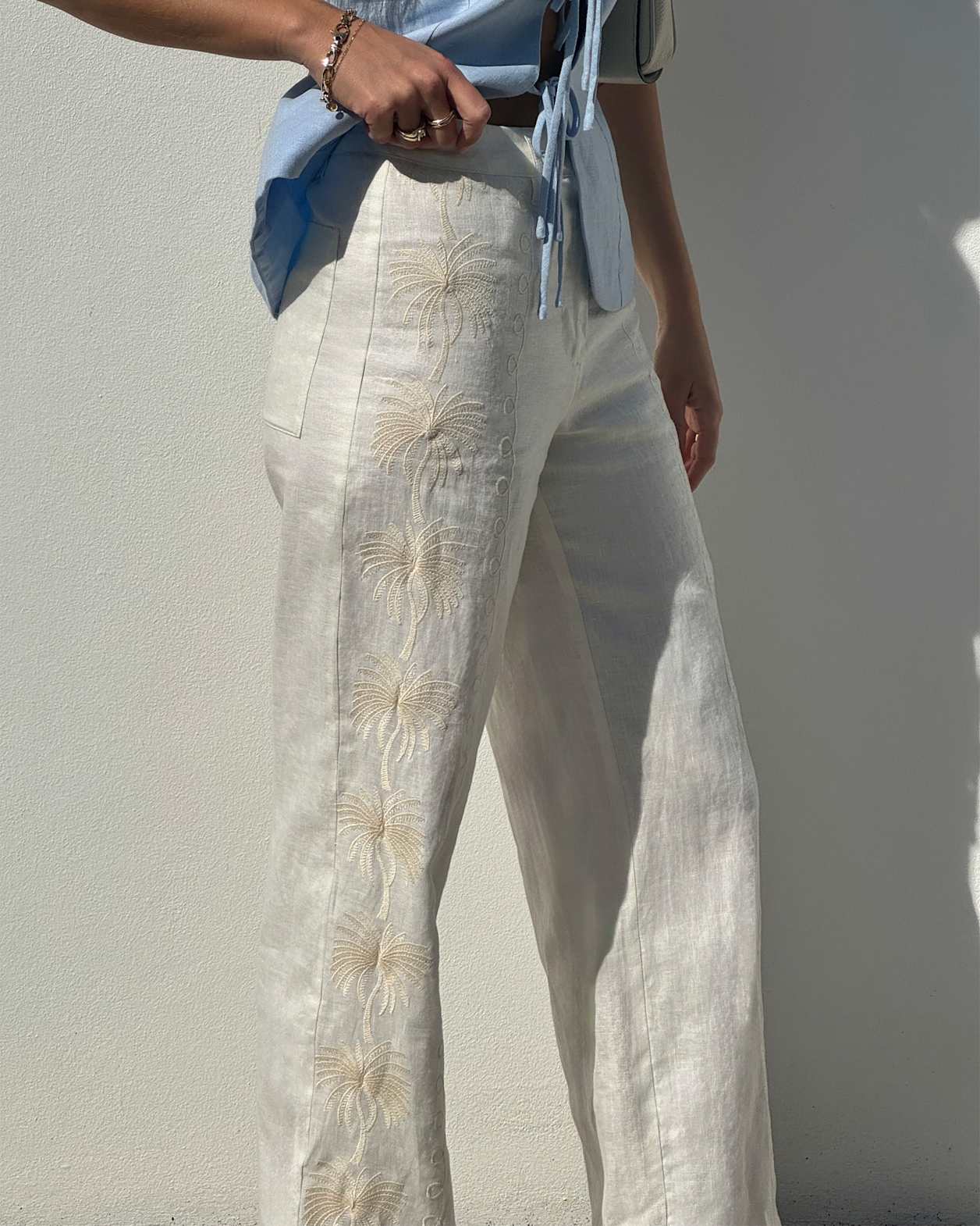 Rhi Linen Palm Pant in MILK