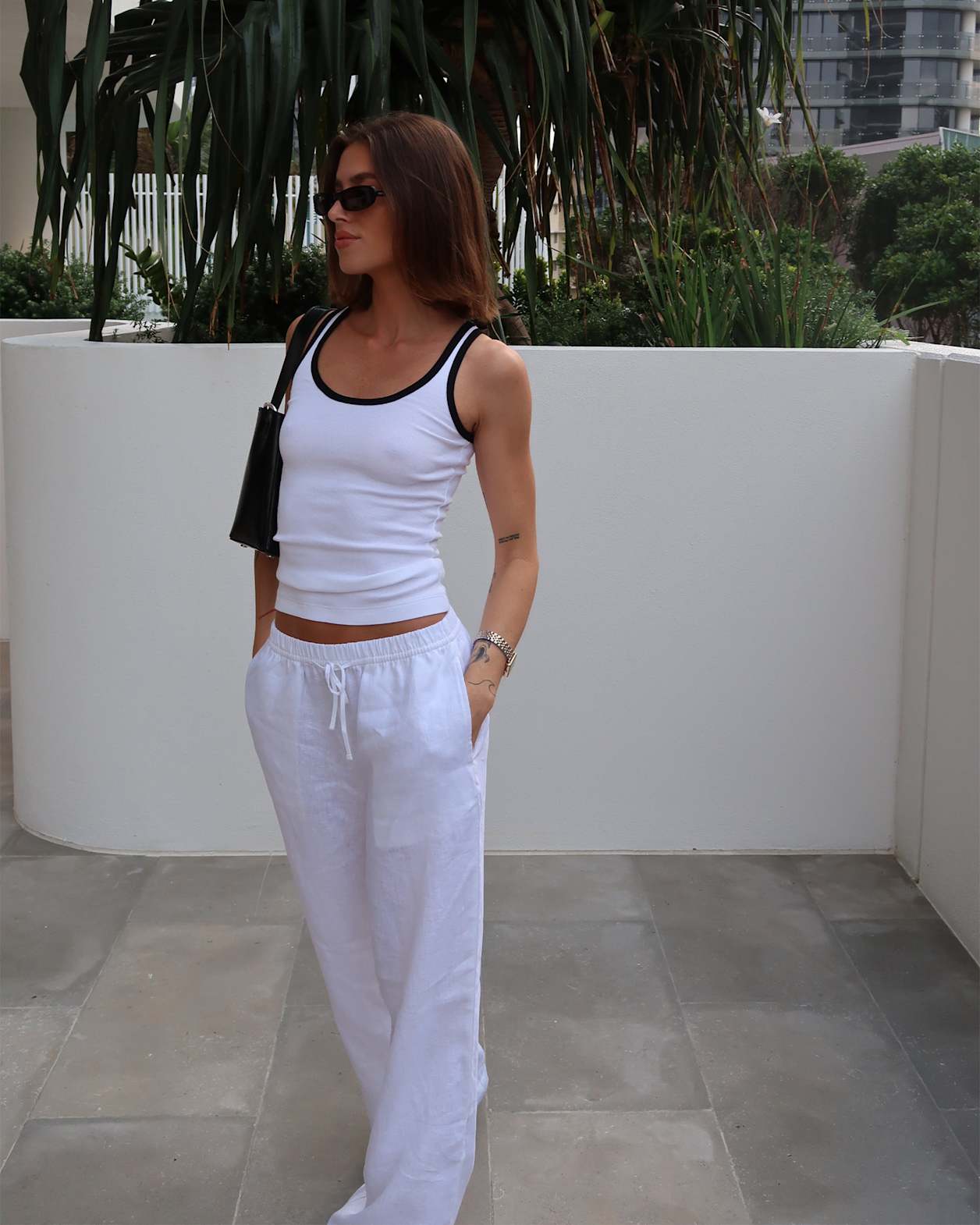 Ivy Linen Pant in WHITE