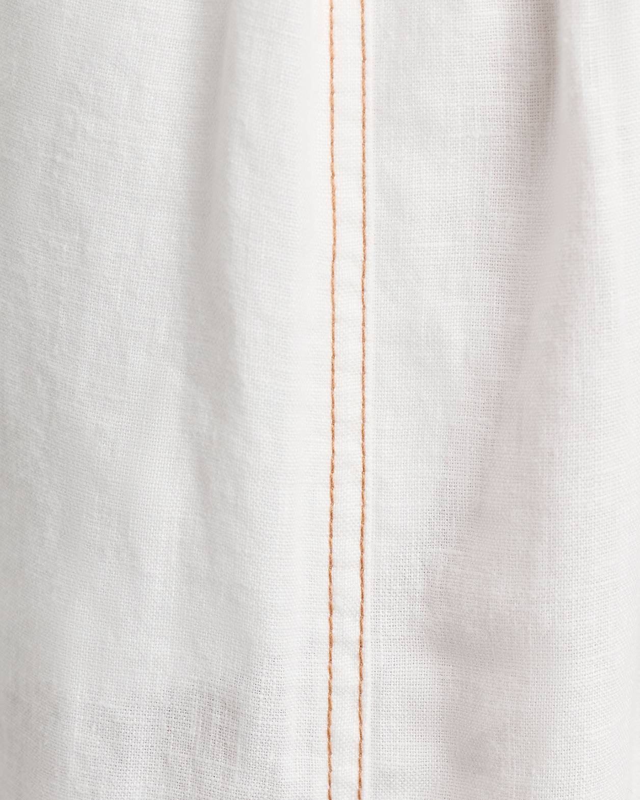 Sabine Linen Pull On Pant in WHITE