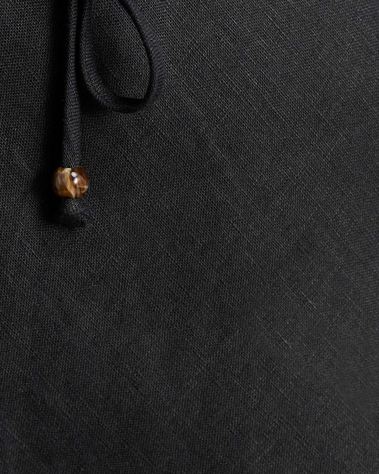 Delilah Linen Slip Skirt in BLACK