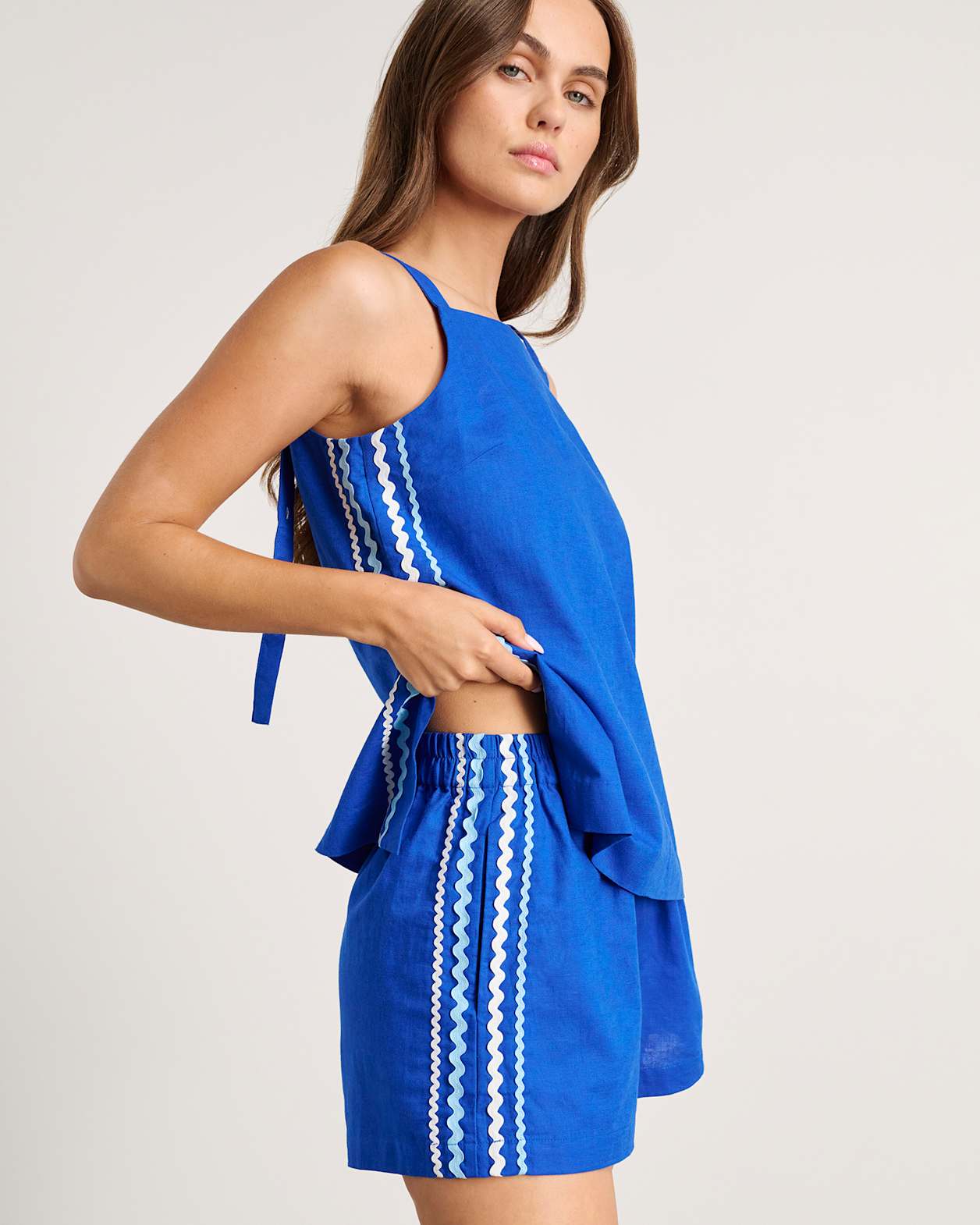 Liv Apron Top in BLUE