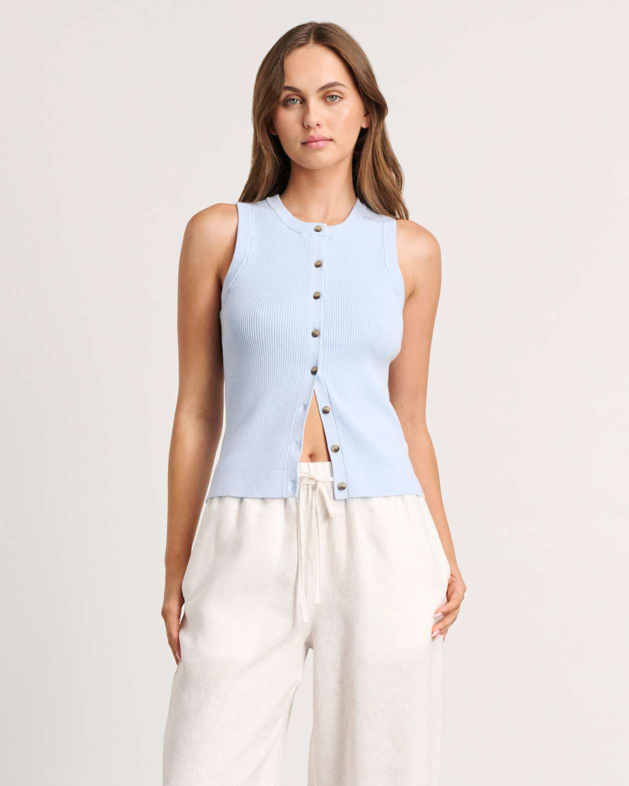 Selene Knit Vest in ICE BLUE