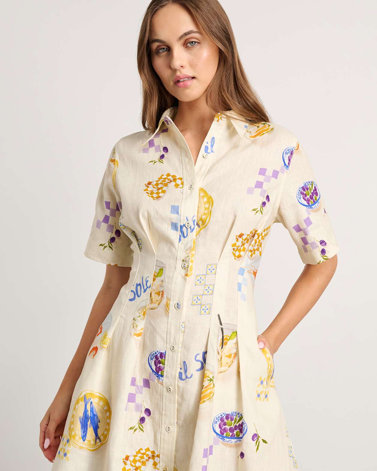 Sunshine Linen Dress in SUNSHINE