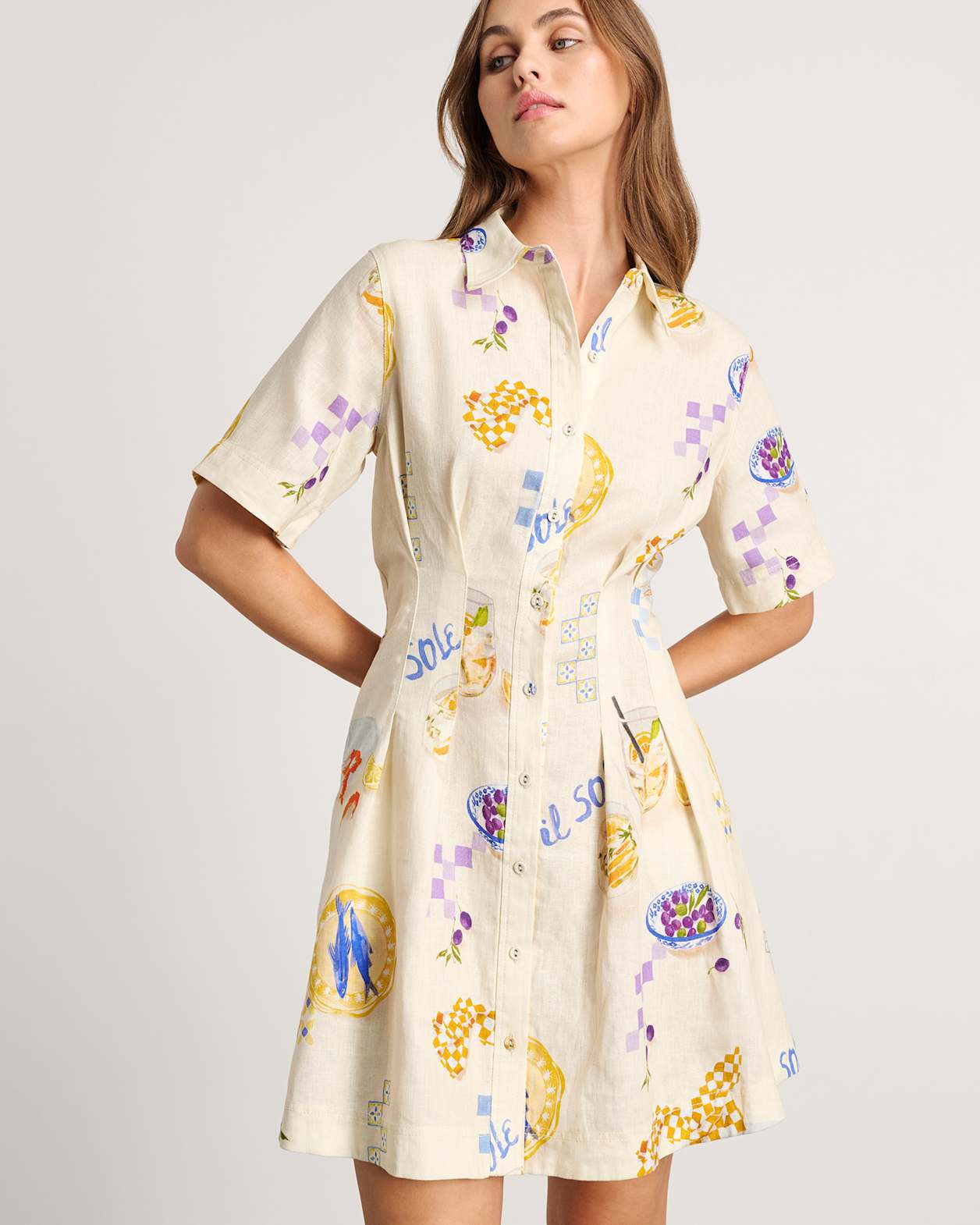 Sunshine Linen Dress in SUNSHINE