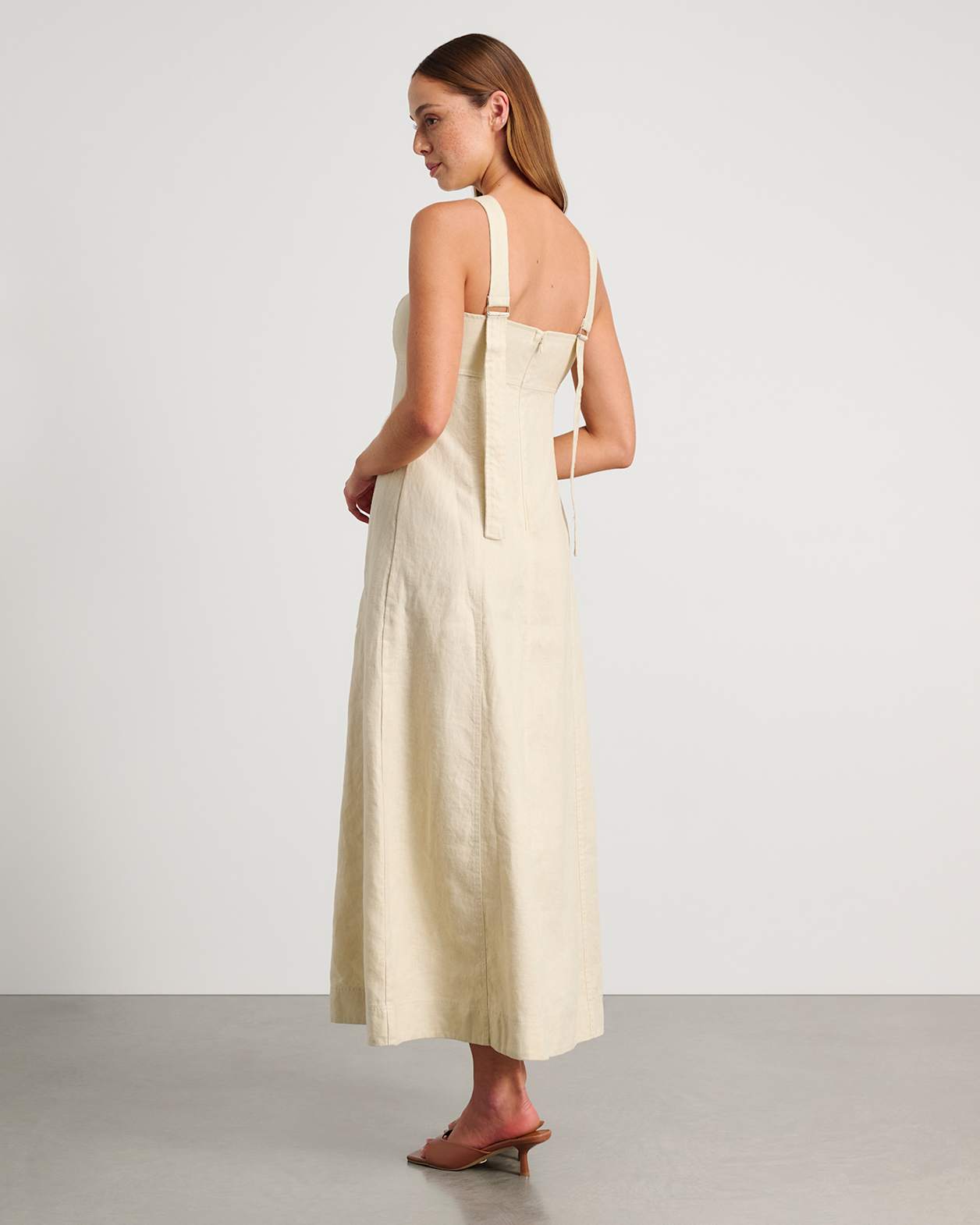 Daphne Linen Dress in NATURAL