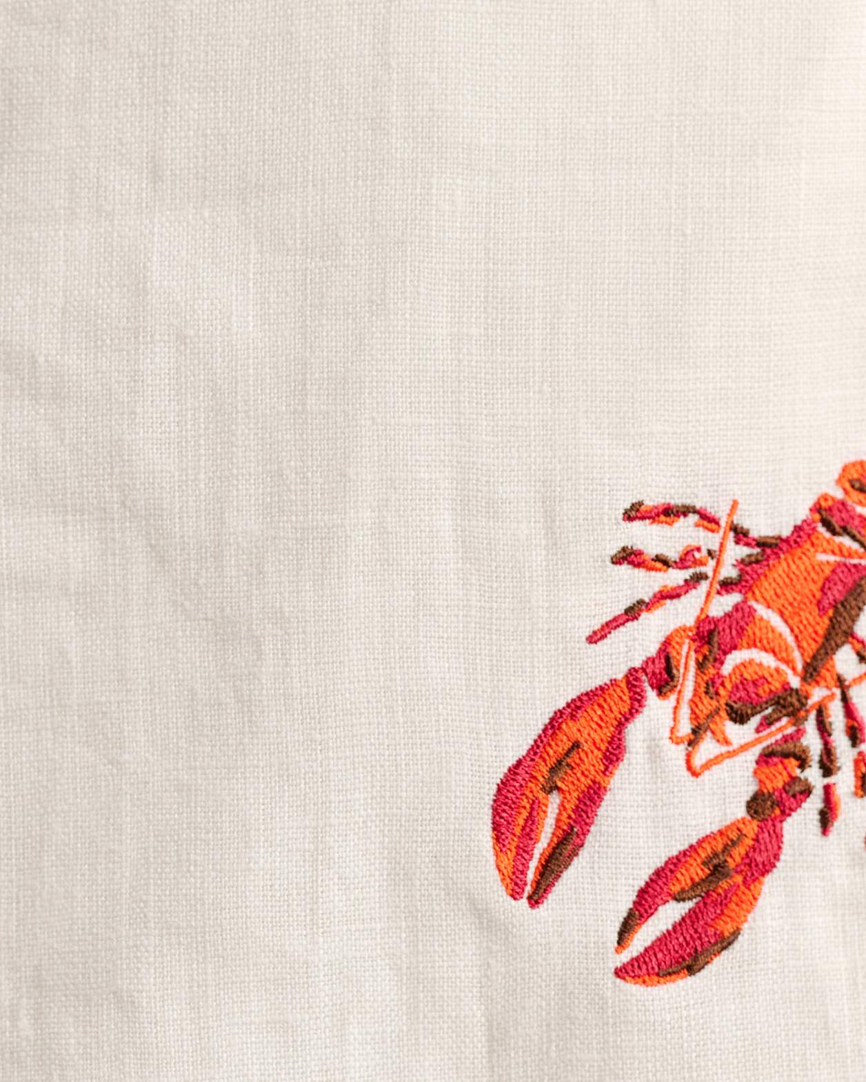 Embroidered Lobster Shirt in MILK