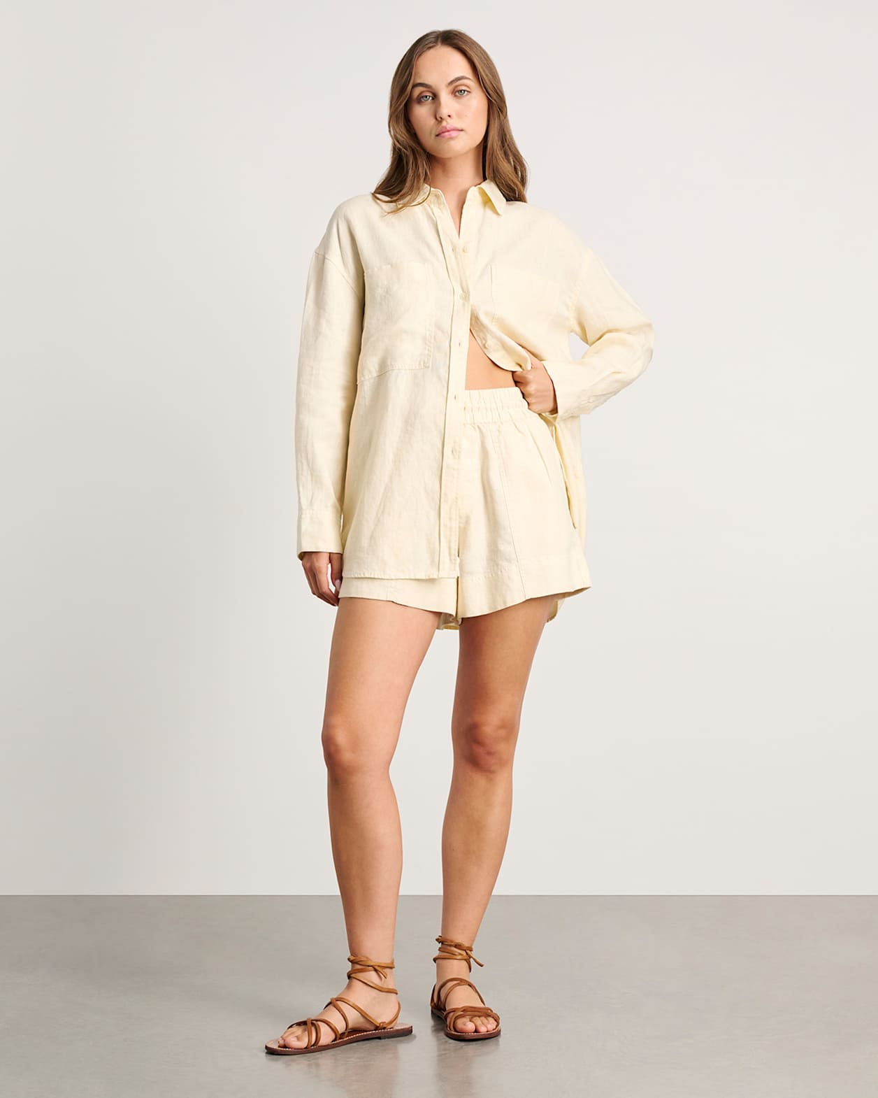 Cindy Oversized Shirt in PALE LEMON