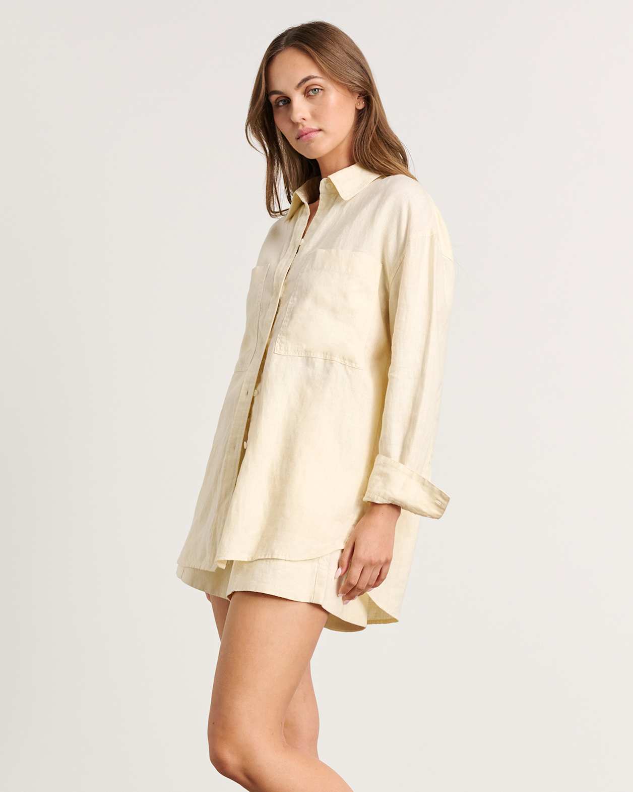 Cindy Oversized Shirt in PALE LEMON