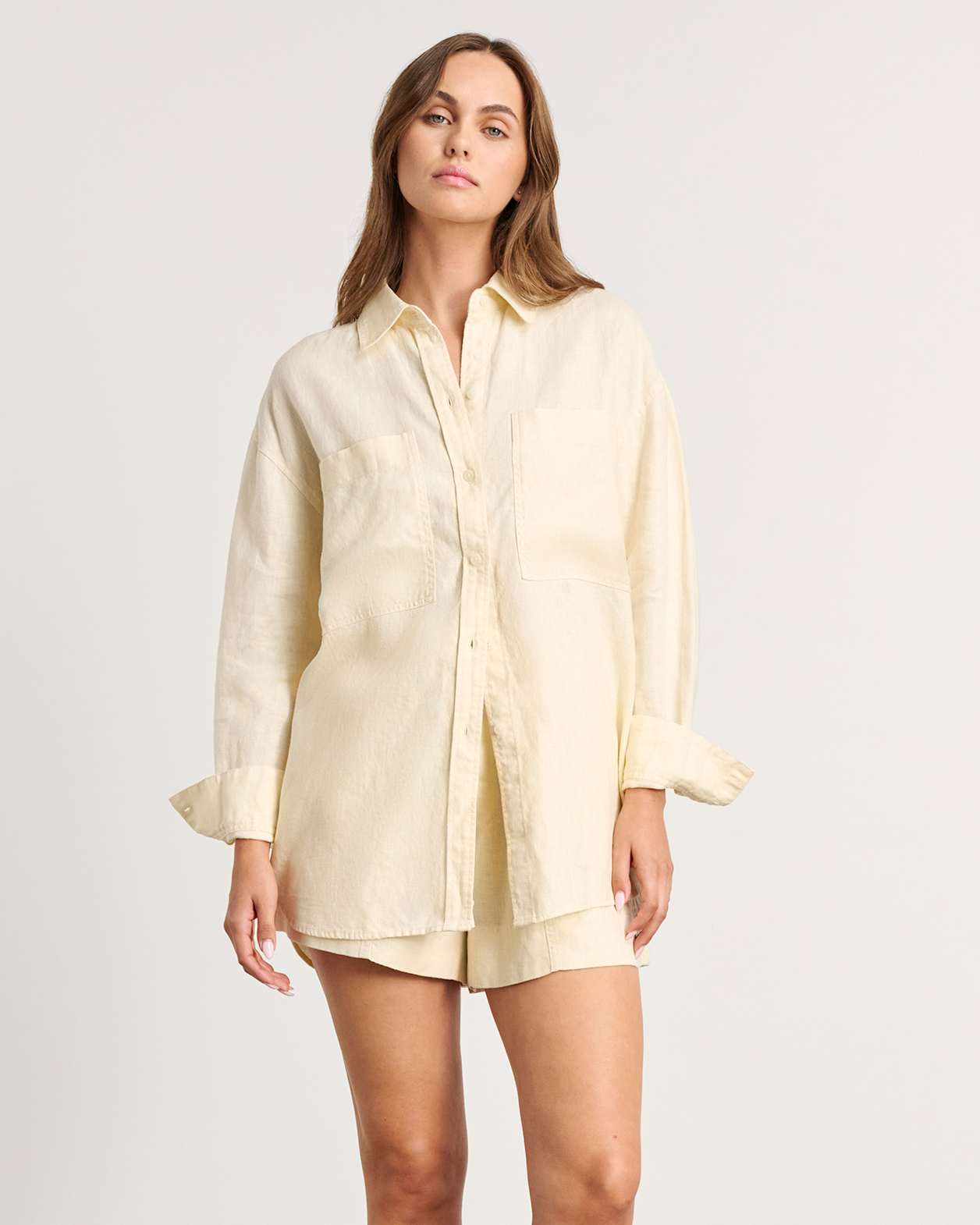 Cindy Oversized Shirt in PALE LEMON