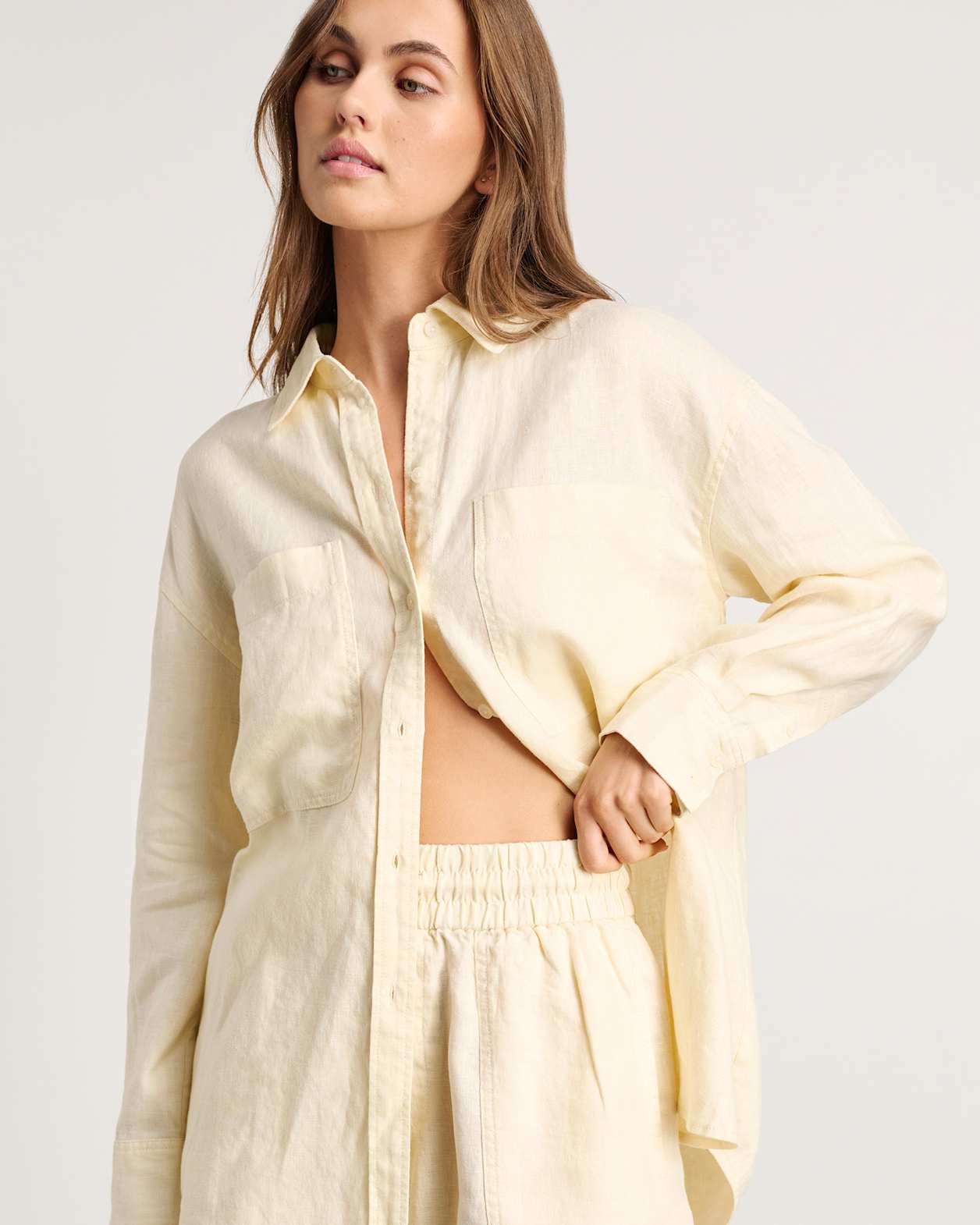 Cindy Oversized Shirt in PALE LEMON