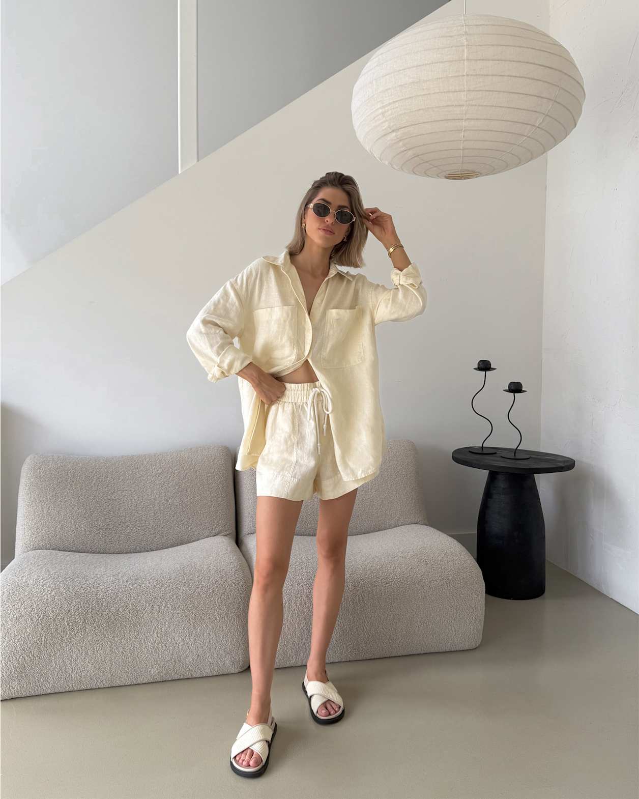 Cindy Oversized Shirt in PALE LEMON