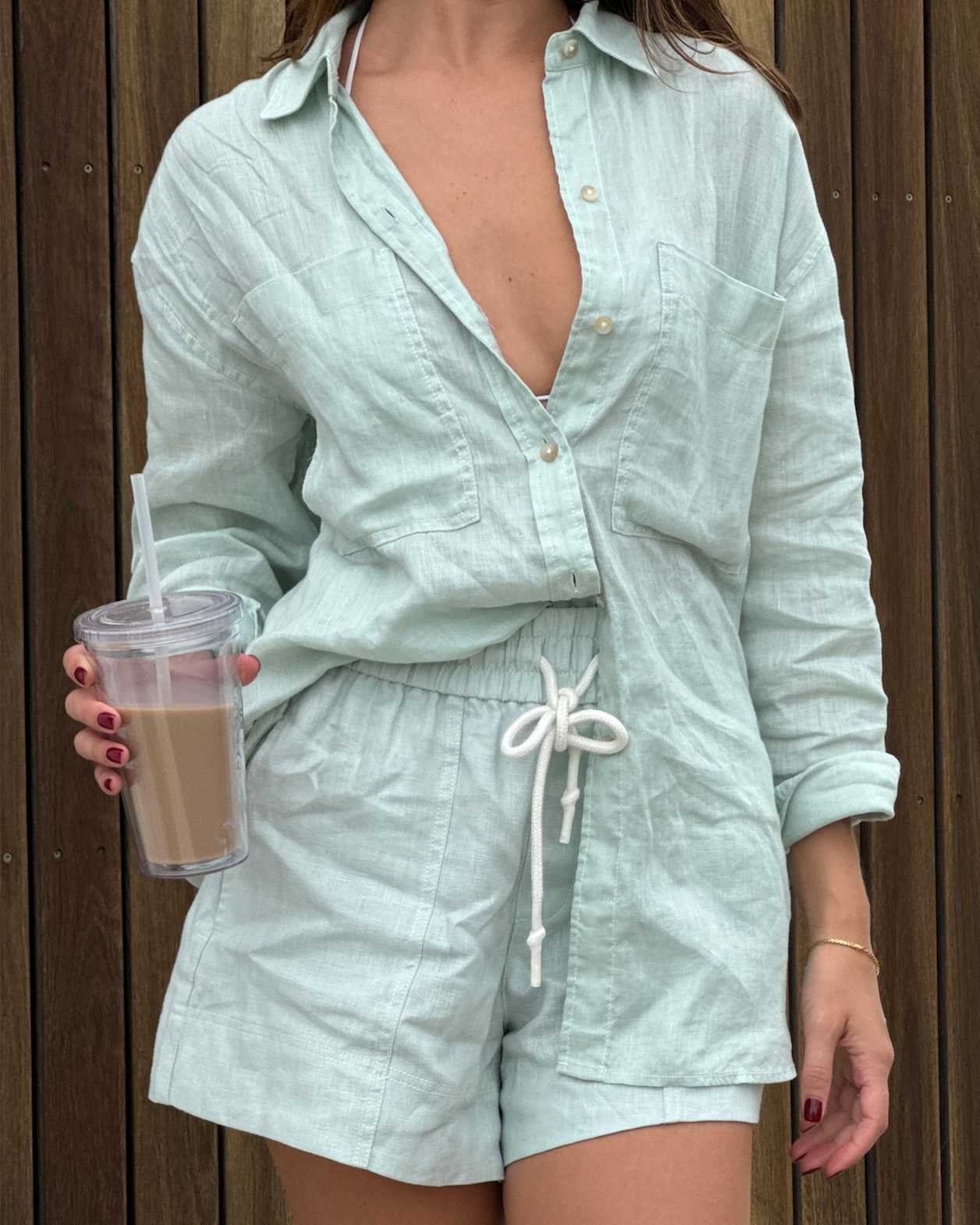 Cindy Oversized Shirt in LIGHT GREEN