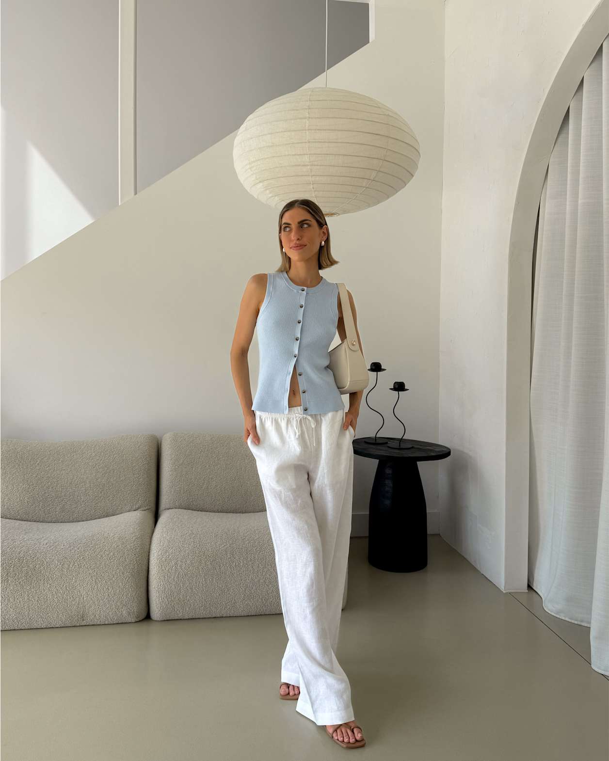 Selene Knit Vest in ICE BLUE