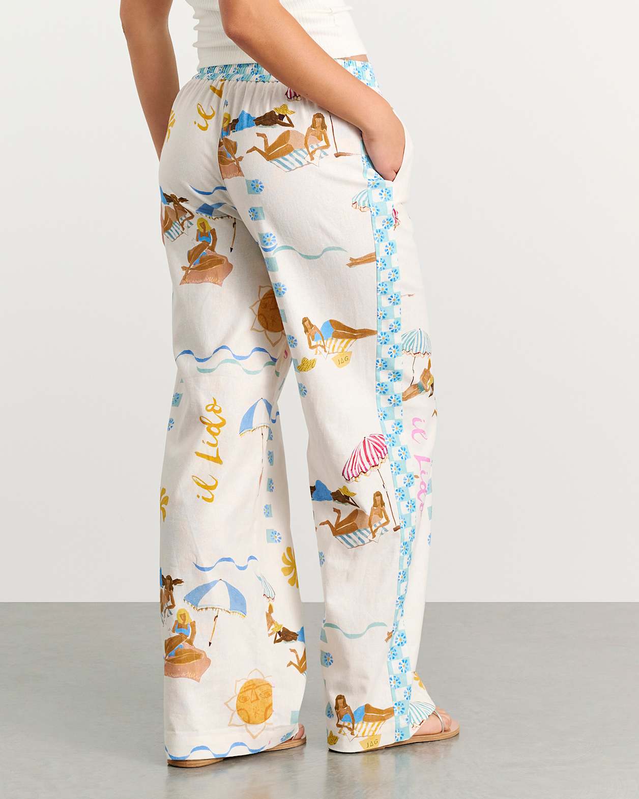 Lido Wide Leg Pant in MULTI YELLOW