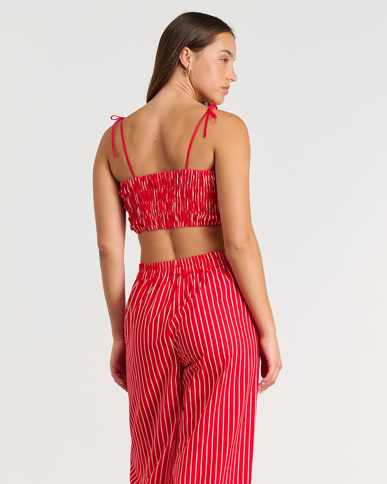 Cotton Stripe Bodice in RED/WHITE