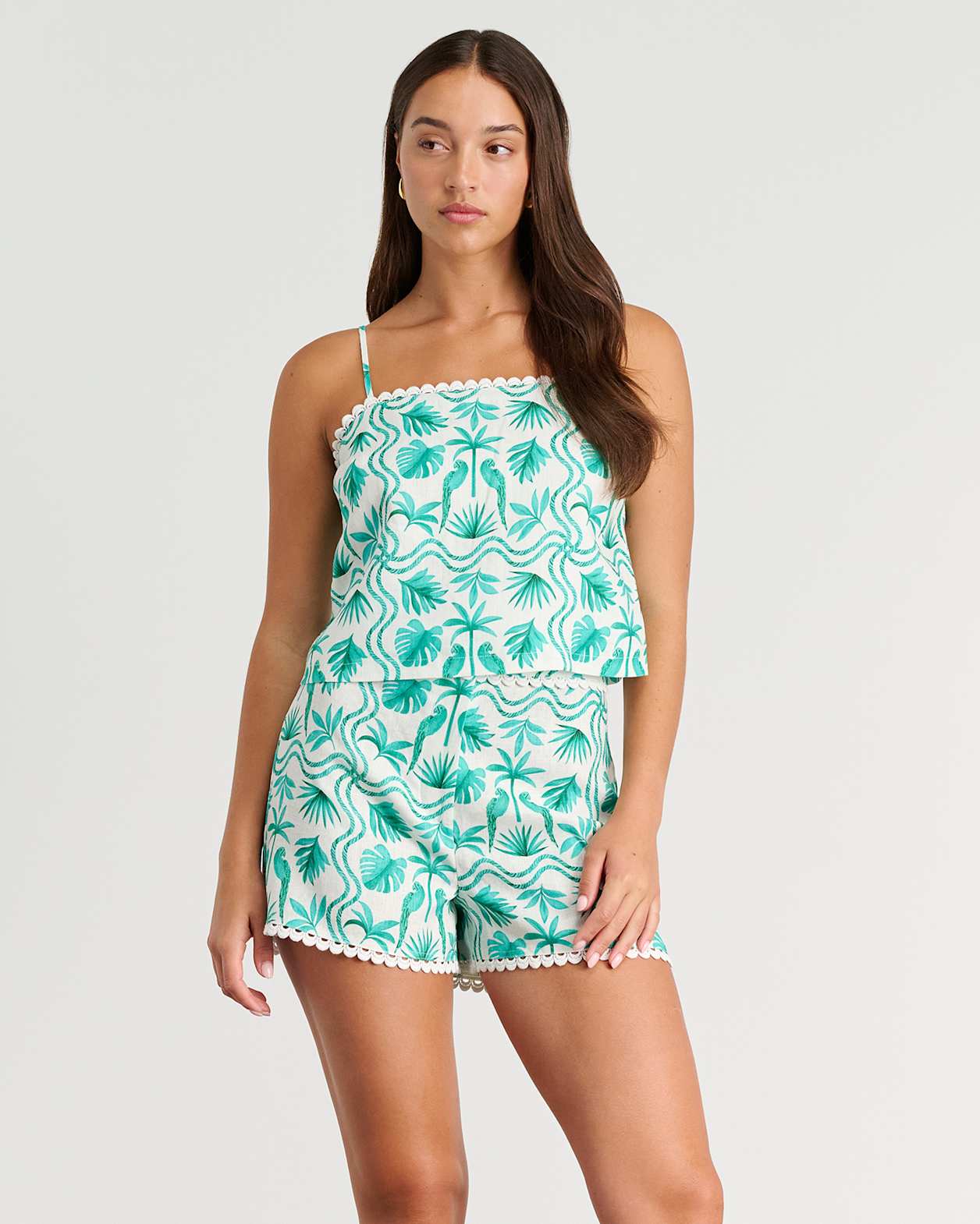 Monstera Cami in WHITE/GREEN
