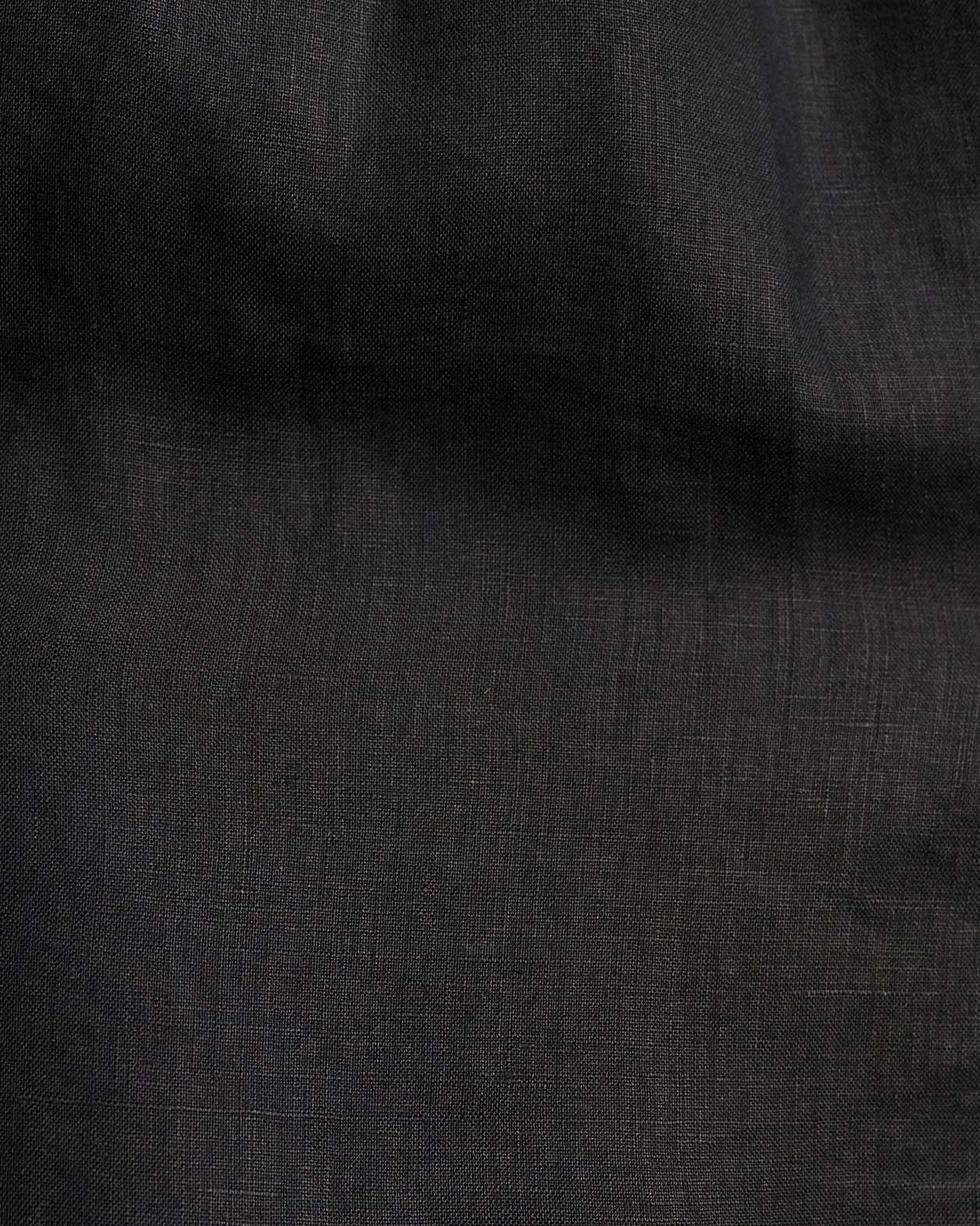 Siena Linen V Neck Mini Dress in BLACK
