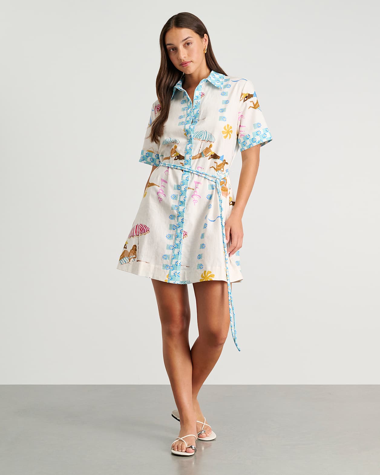 Aimee Lido Shirt Dress in MULTI YELLOW
