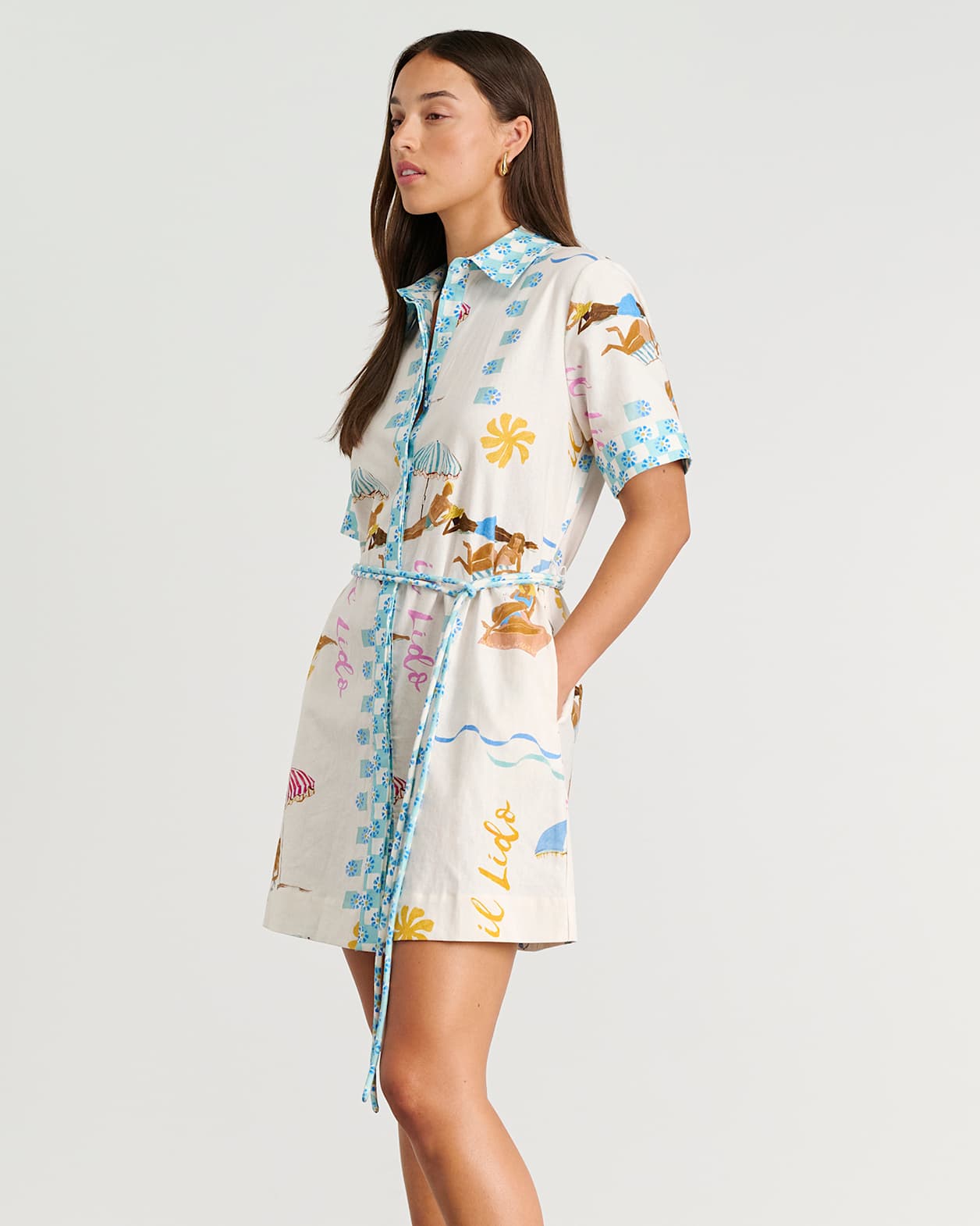 Aimee Lido Shirt Dress in MULTI YELLOW