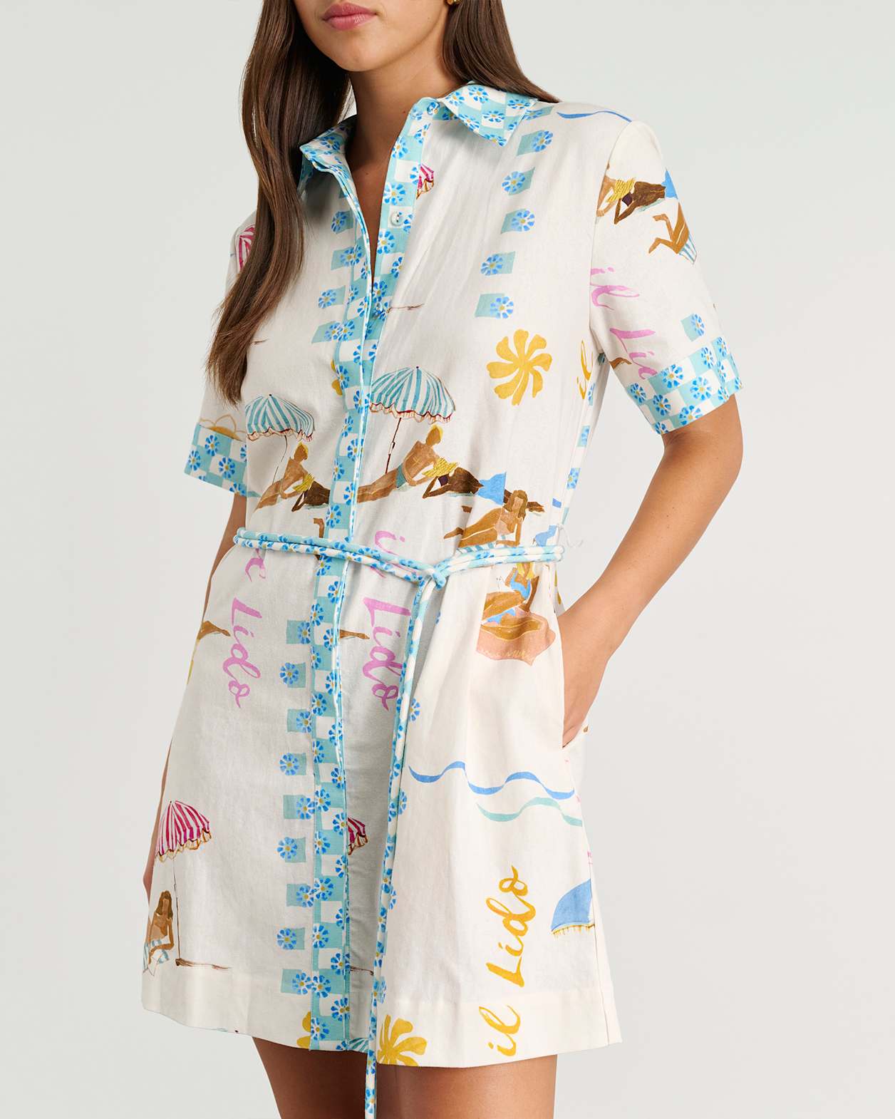 Aimee Lido Shirt Dress in MULTI YELLOW