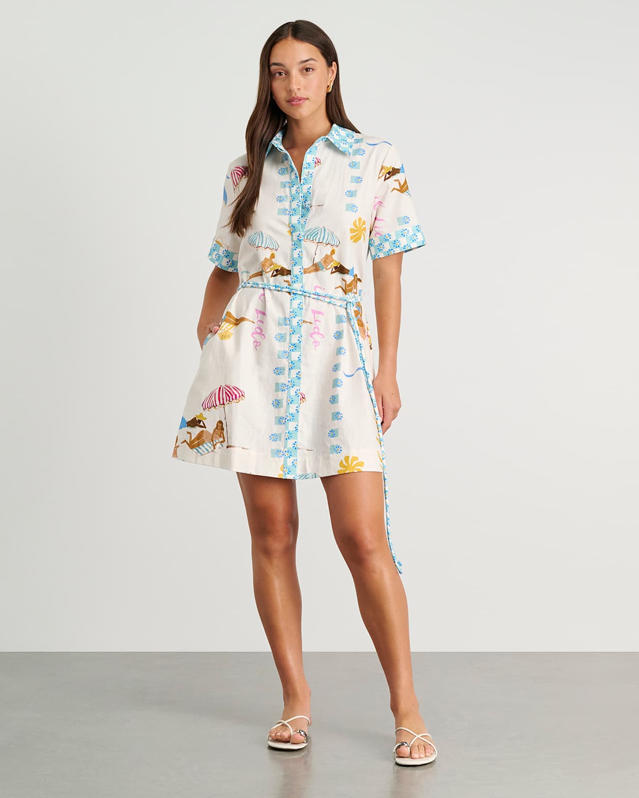 Aimee Lido Shirt Dress in MULTI YELLOW